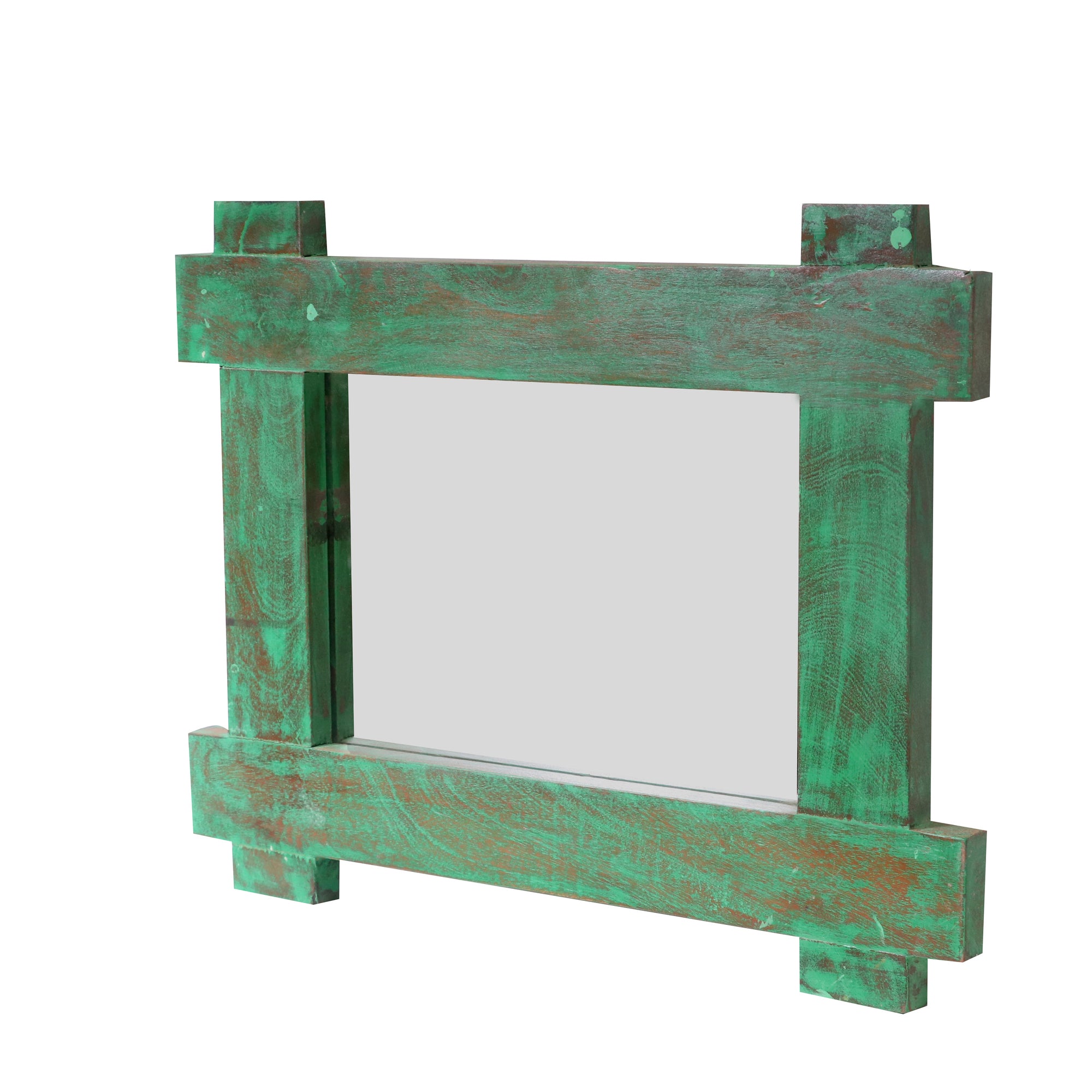 Cute green distressed Wooden Mirror Mirror