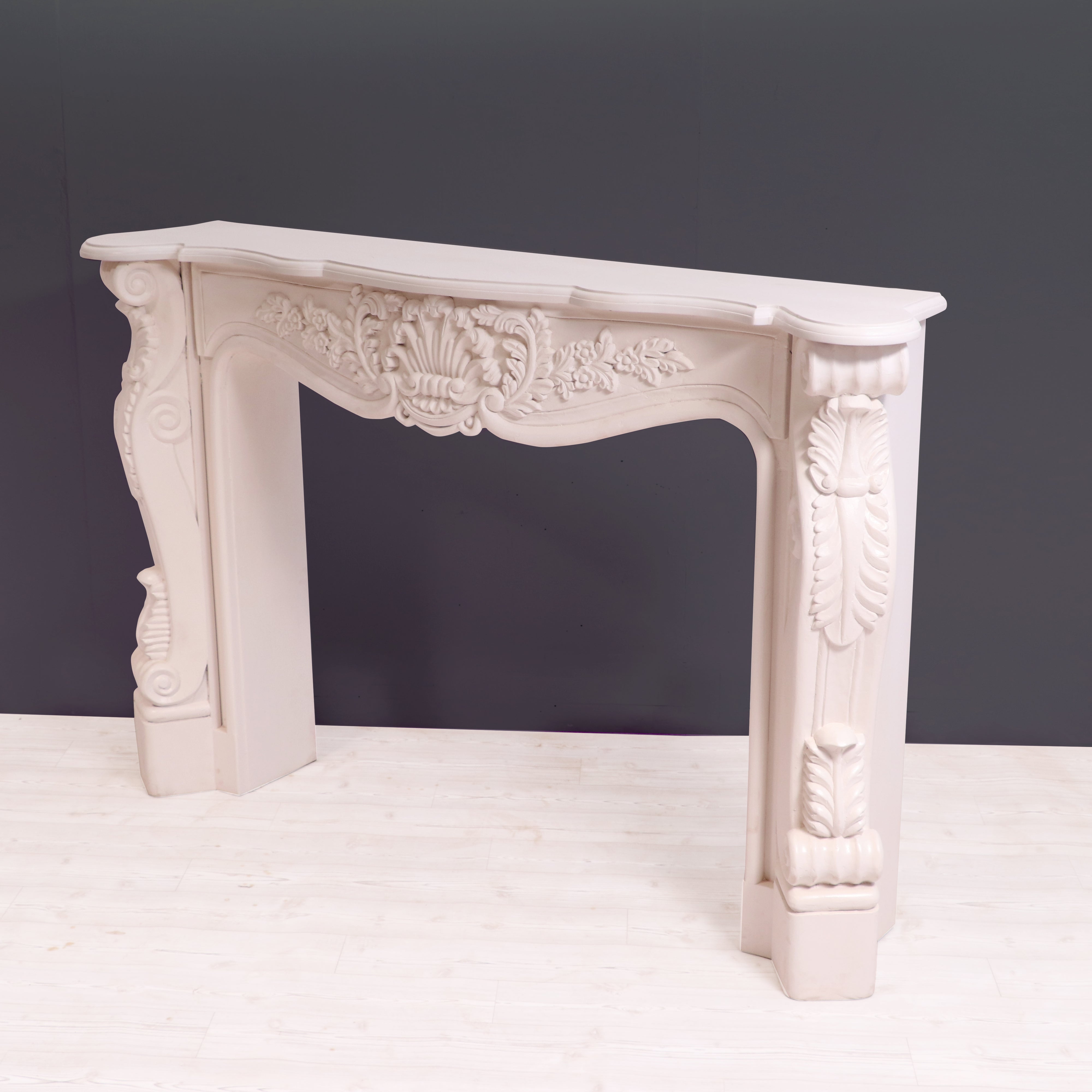French carved fire mantel premium white deco finishing Console table Console Table