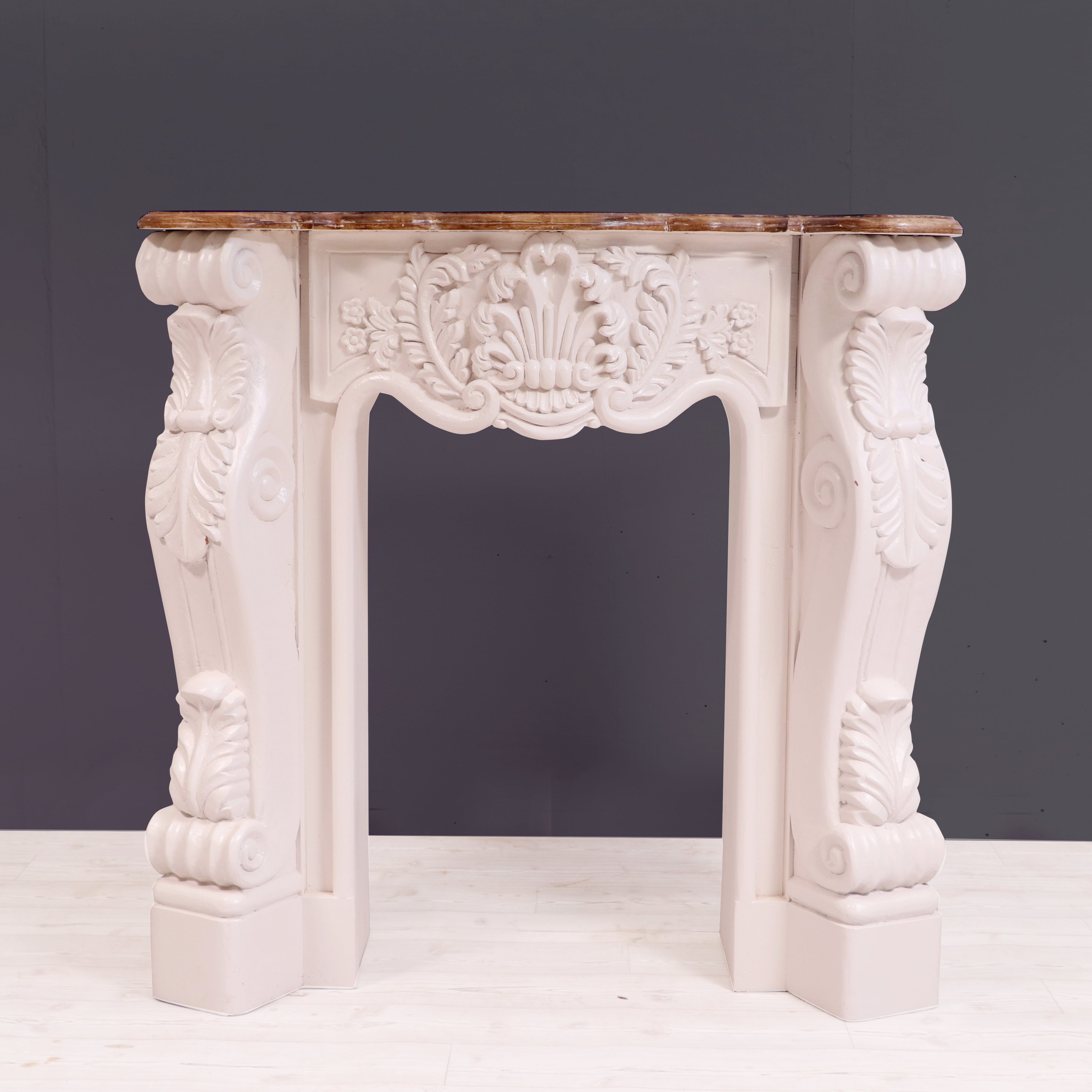 Solid wood fire mantel carved french console table Console Table