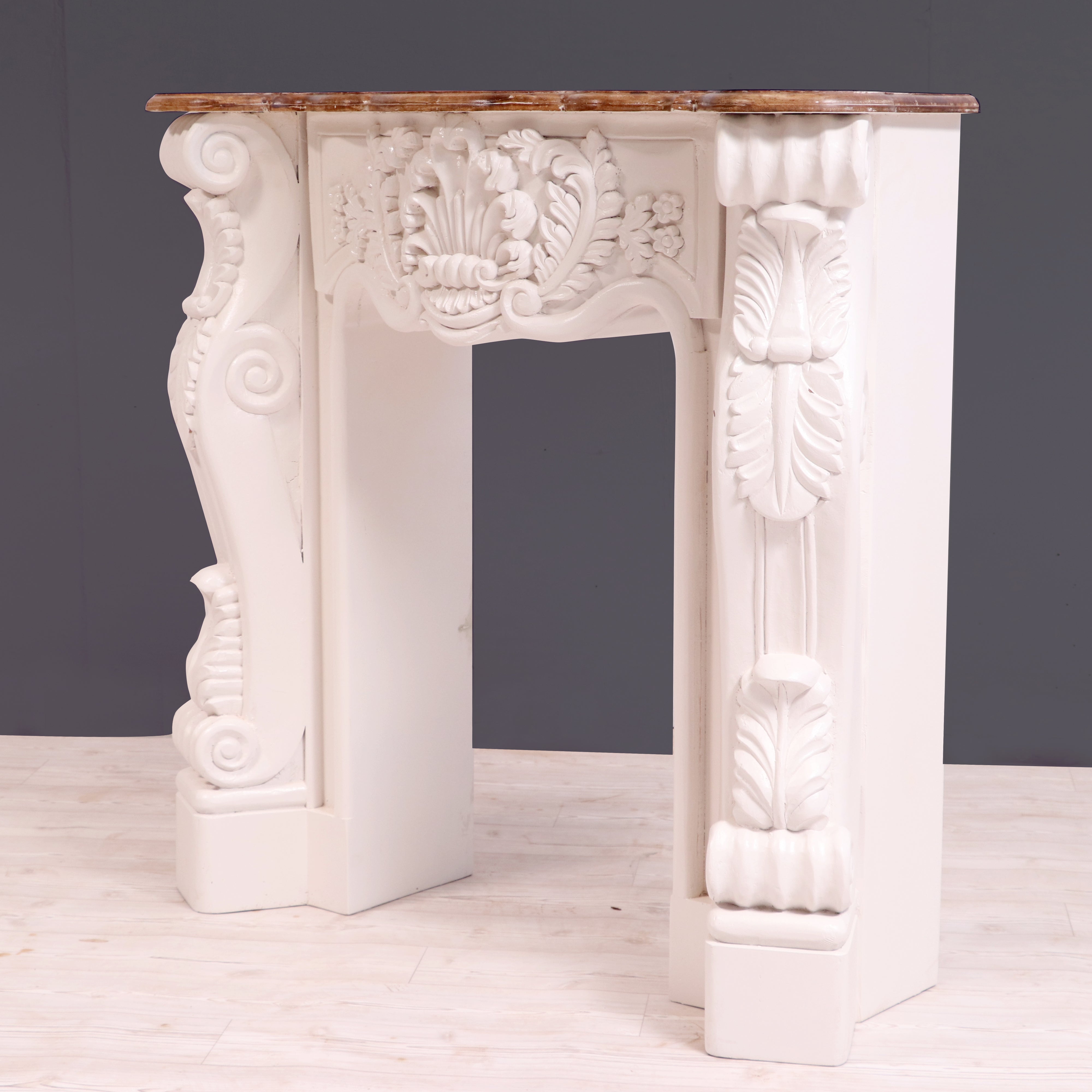 Solid wood fire mantel carved french console table Console Table