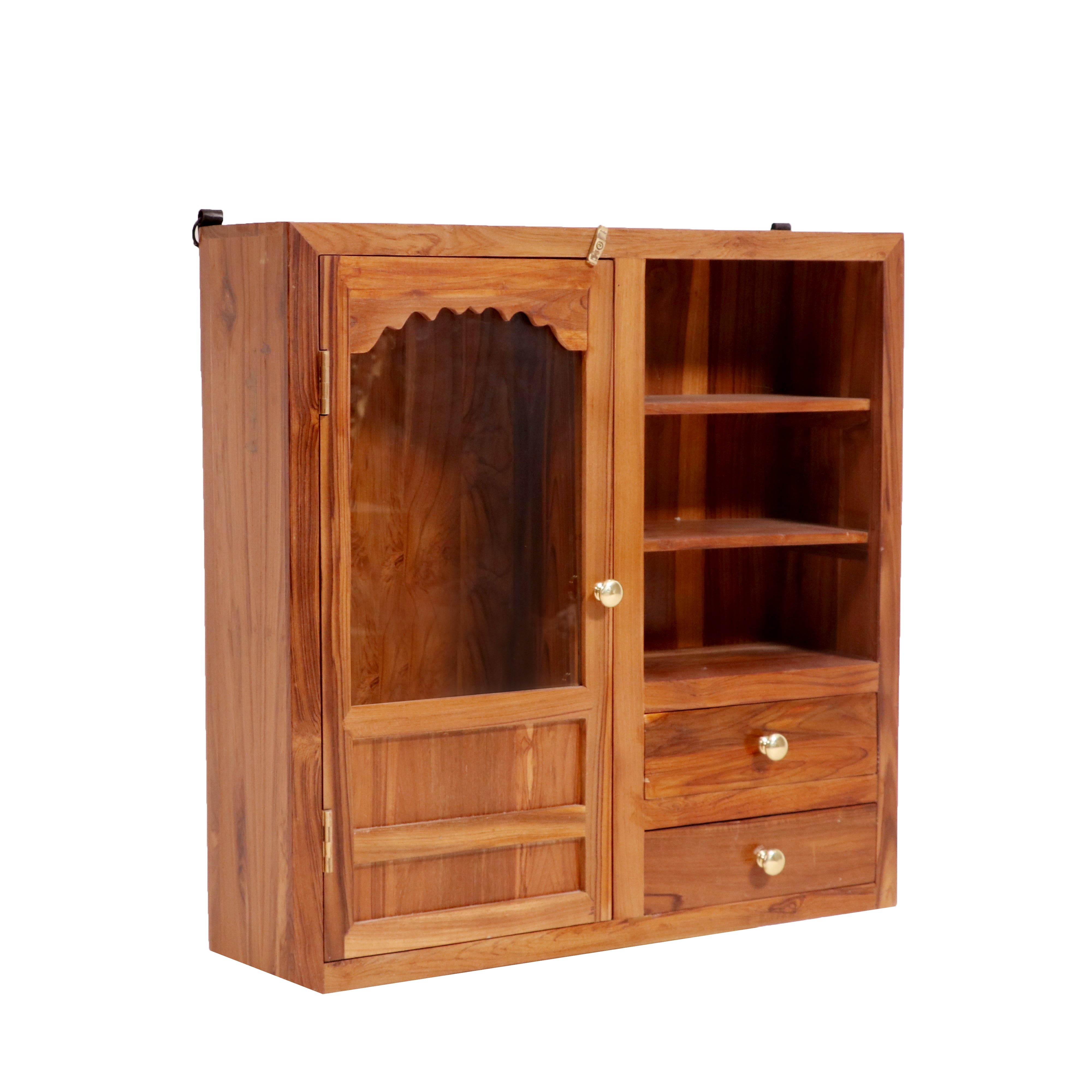 Wide teak wood wall cabinet for Kitchen storage Wall Cabinet