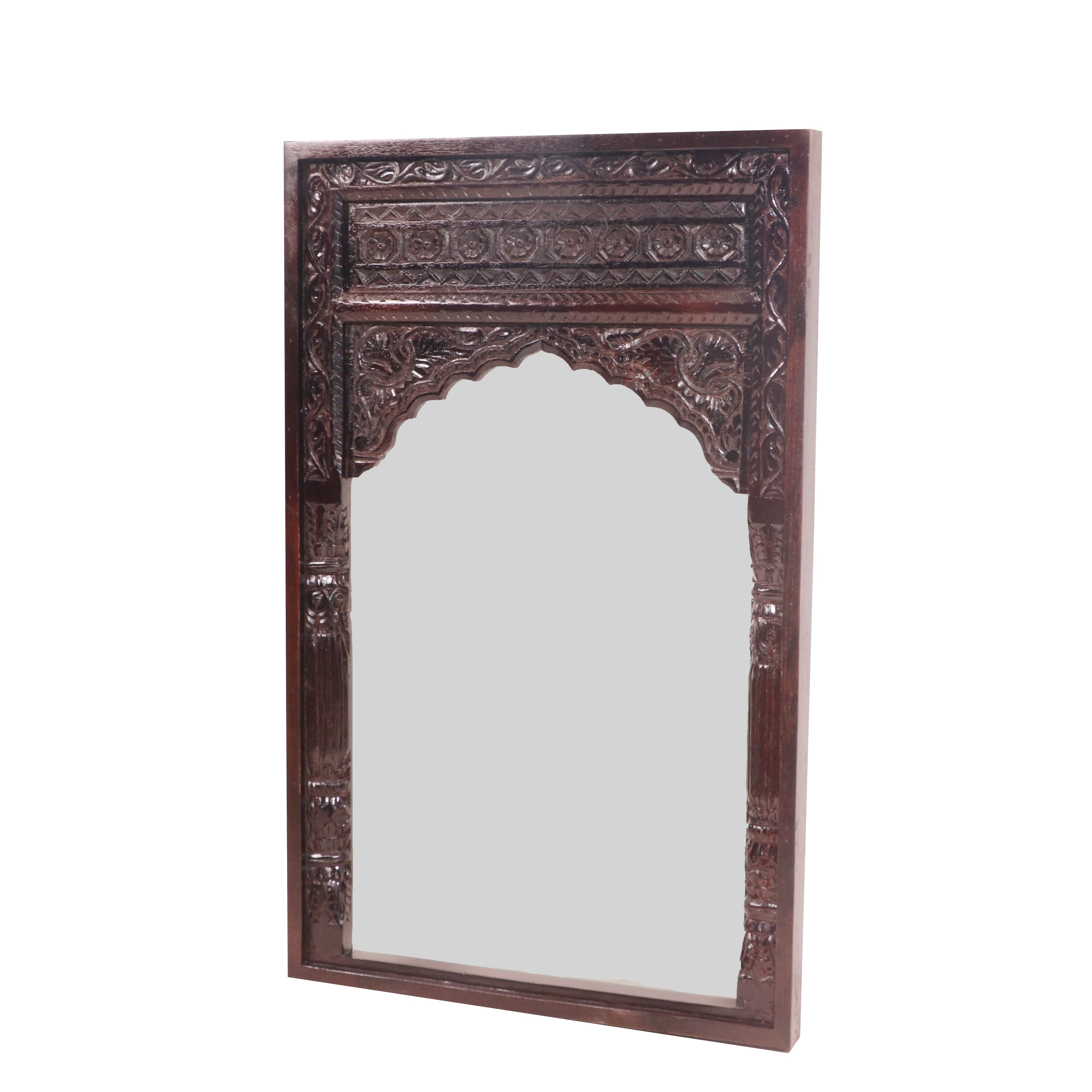 Ethnic Wooden Carved Mirror Mirror