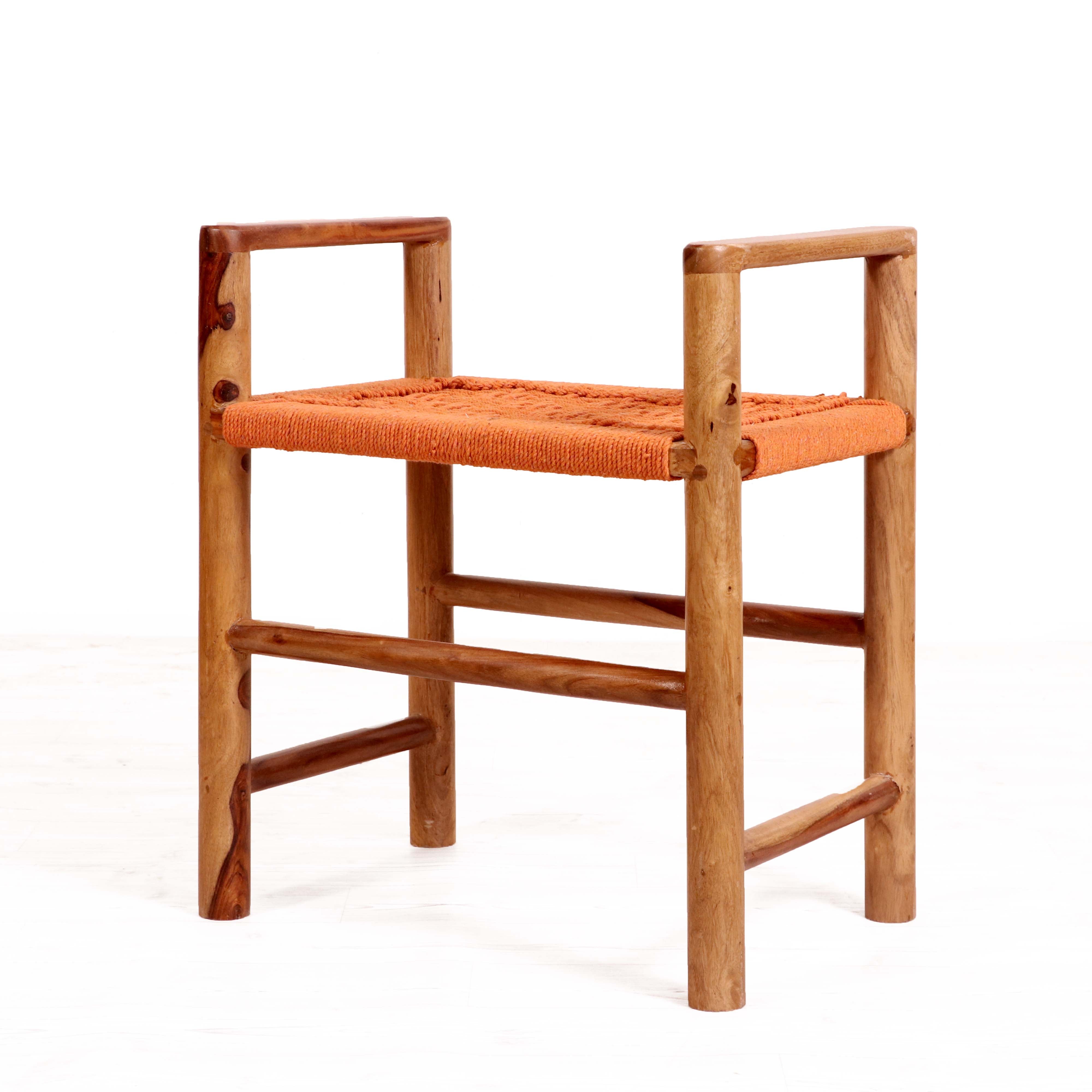Sheesham wood weaved stool Stool