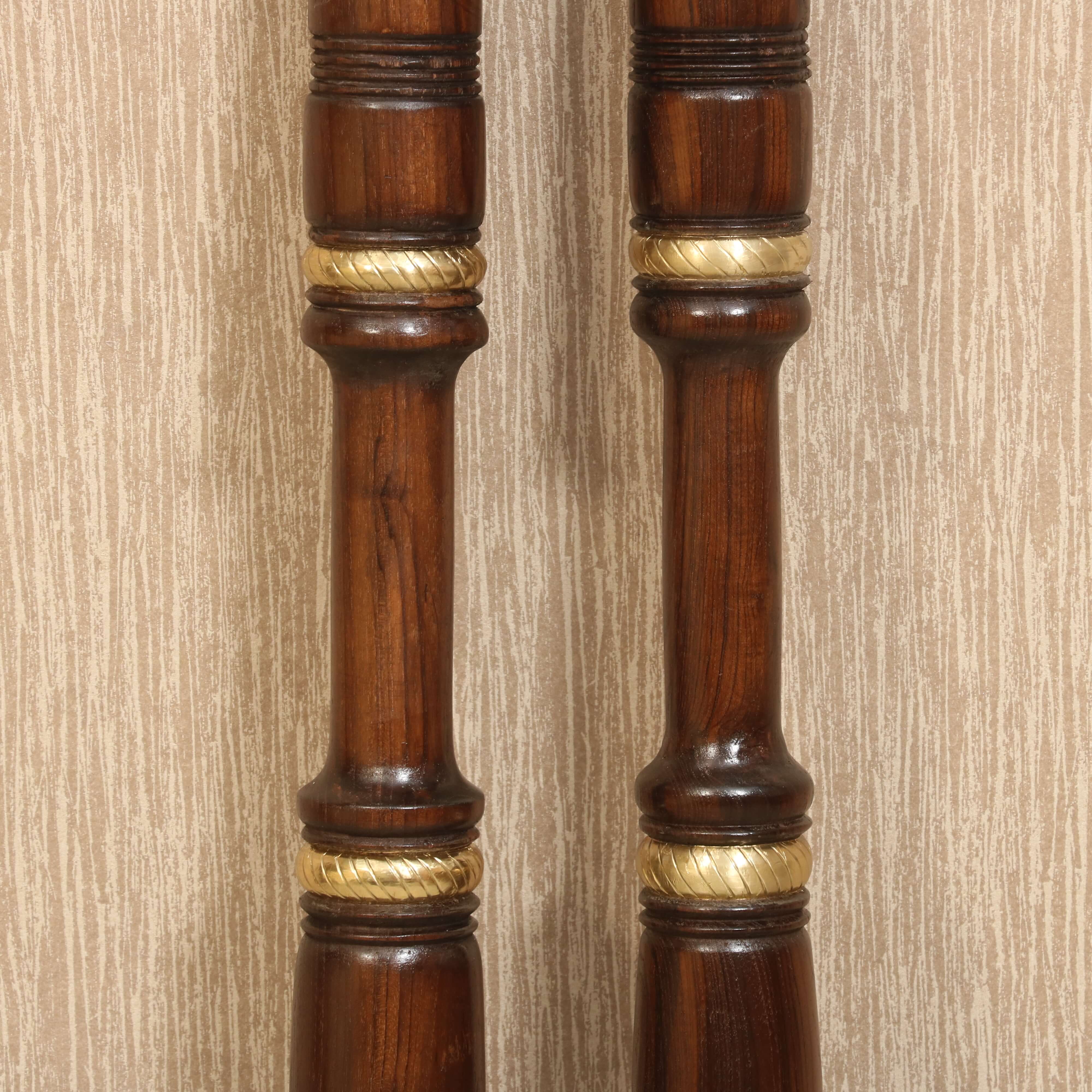 Okhali Musal Solid Teak Wood Rod with Brass fitting Traditional Décor