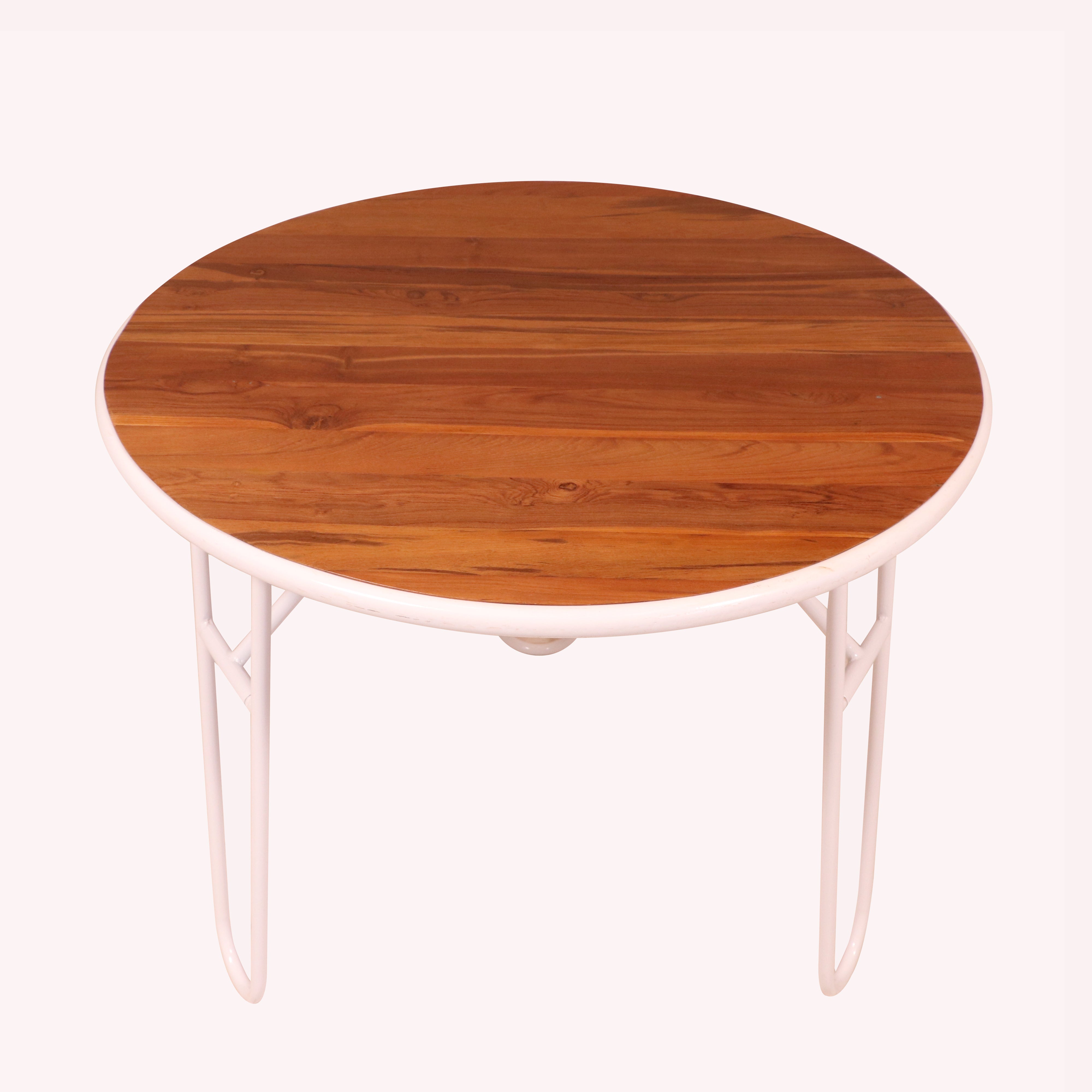 Metallic Modern Style Handmade Round Wooden Dining Table for Home Dining Table