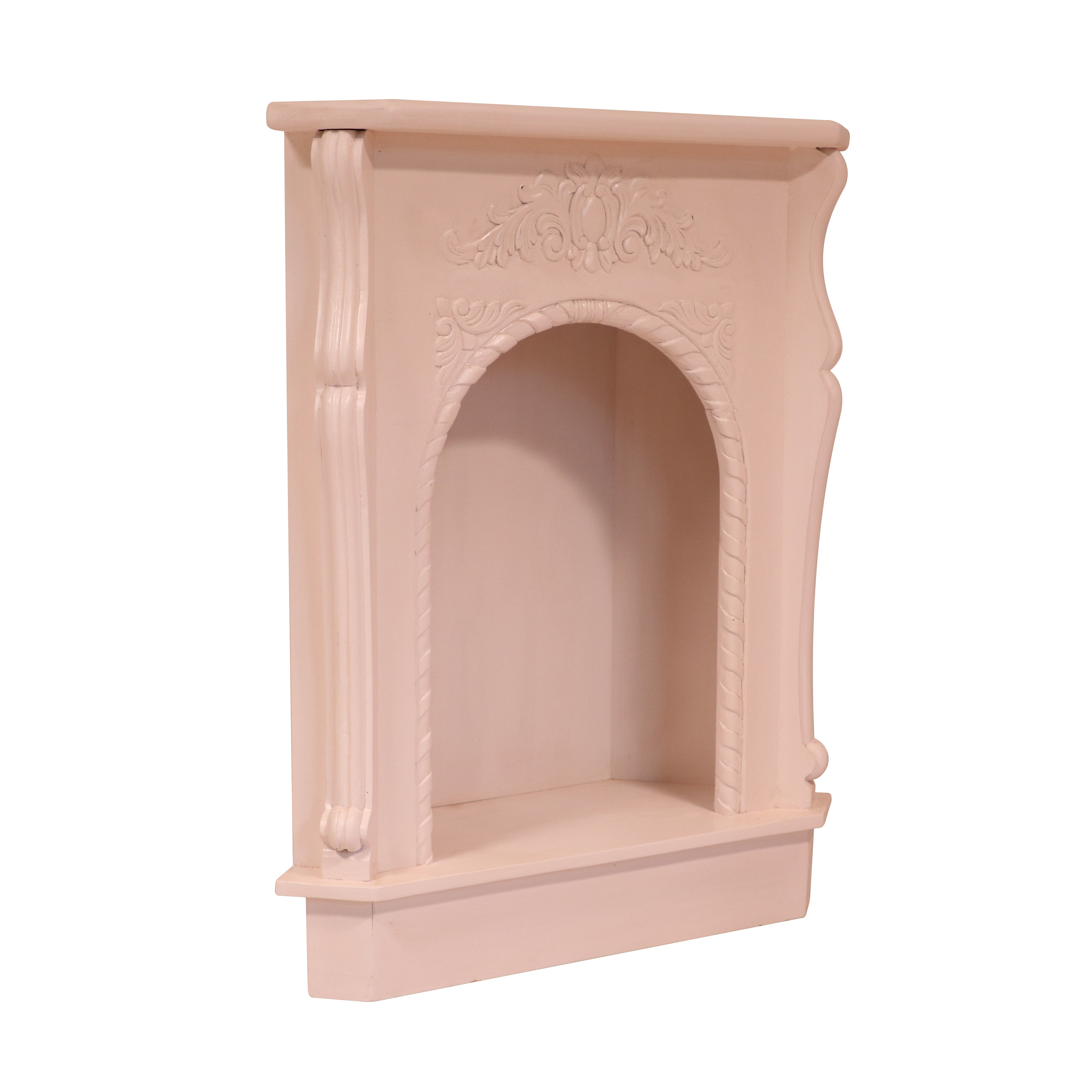 Compact solid paint corner fire mantel Console Table