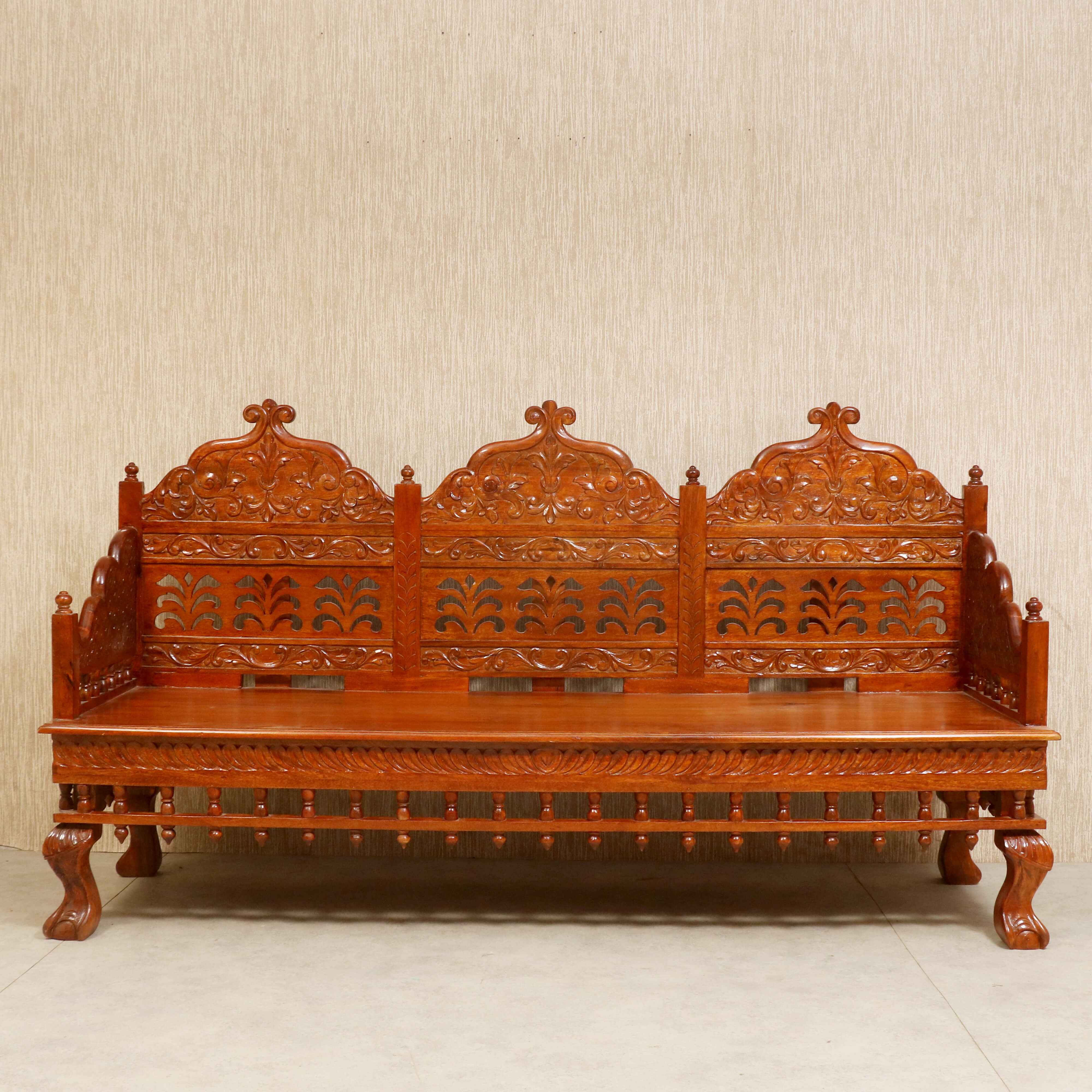 Vintage folk carved traditional Sofa Set with center table Sofa