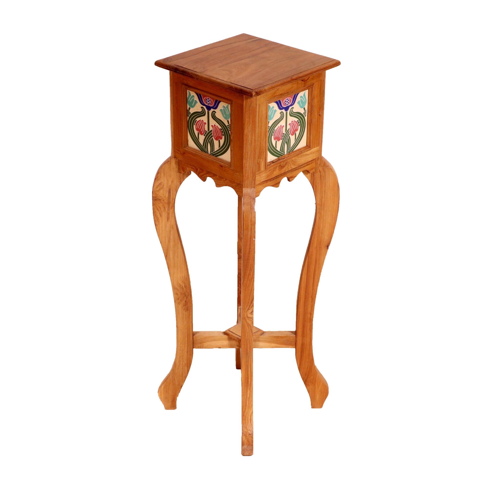 Curved Leg Tiled End Table End Table
