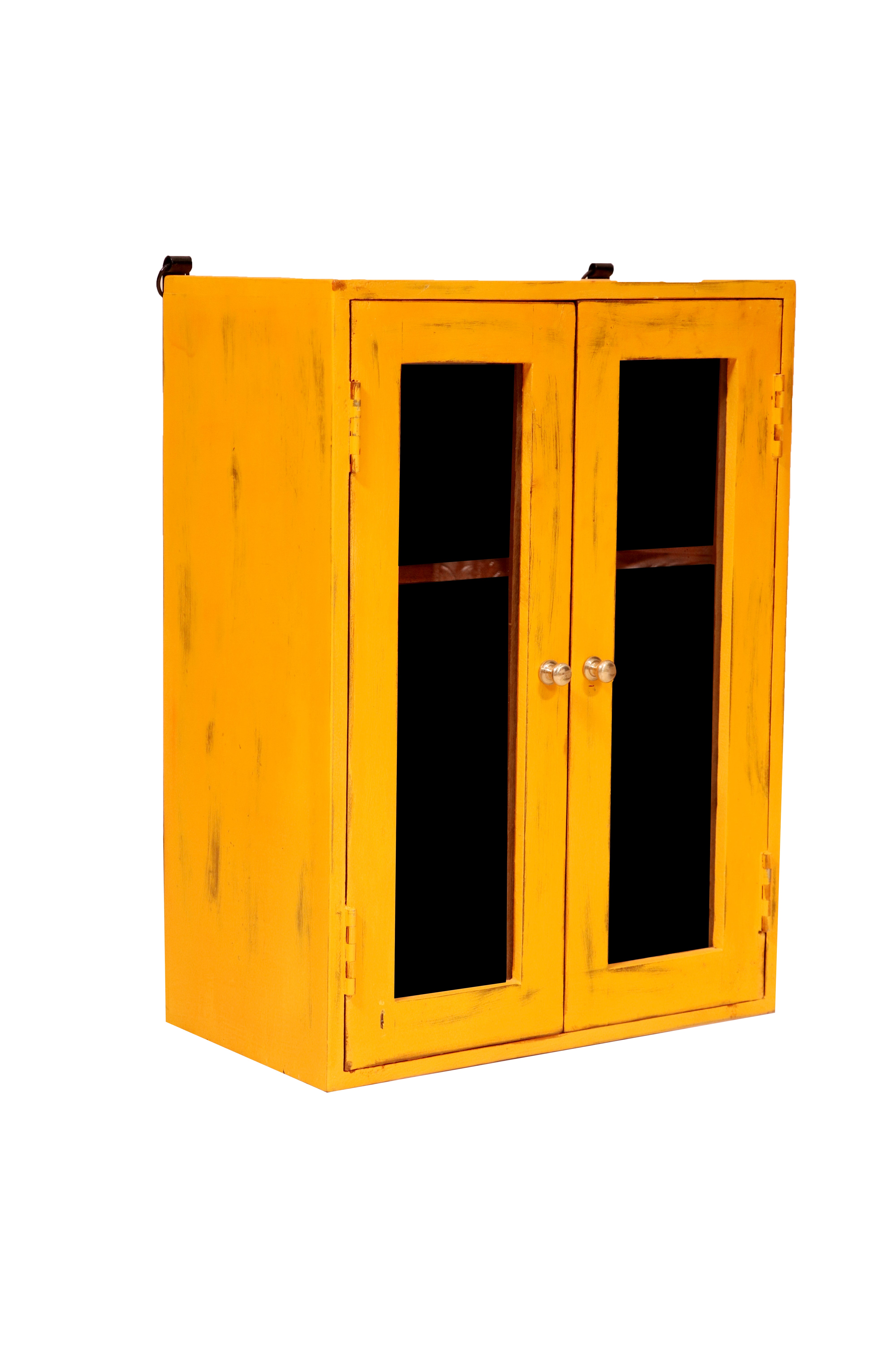 Rome Retro Yellow Toned Handmade Classic Wooden Wall Cabinet for Home Wall Cabinet