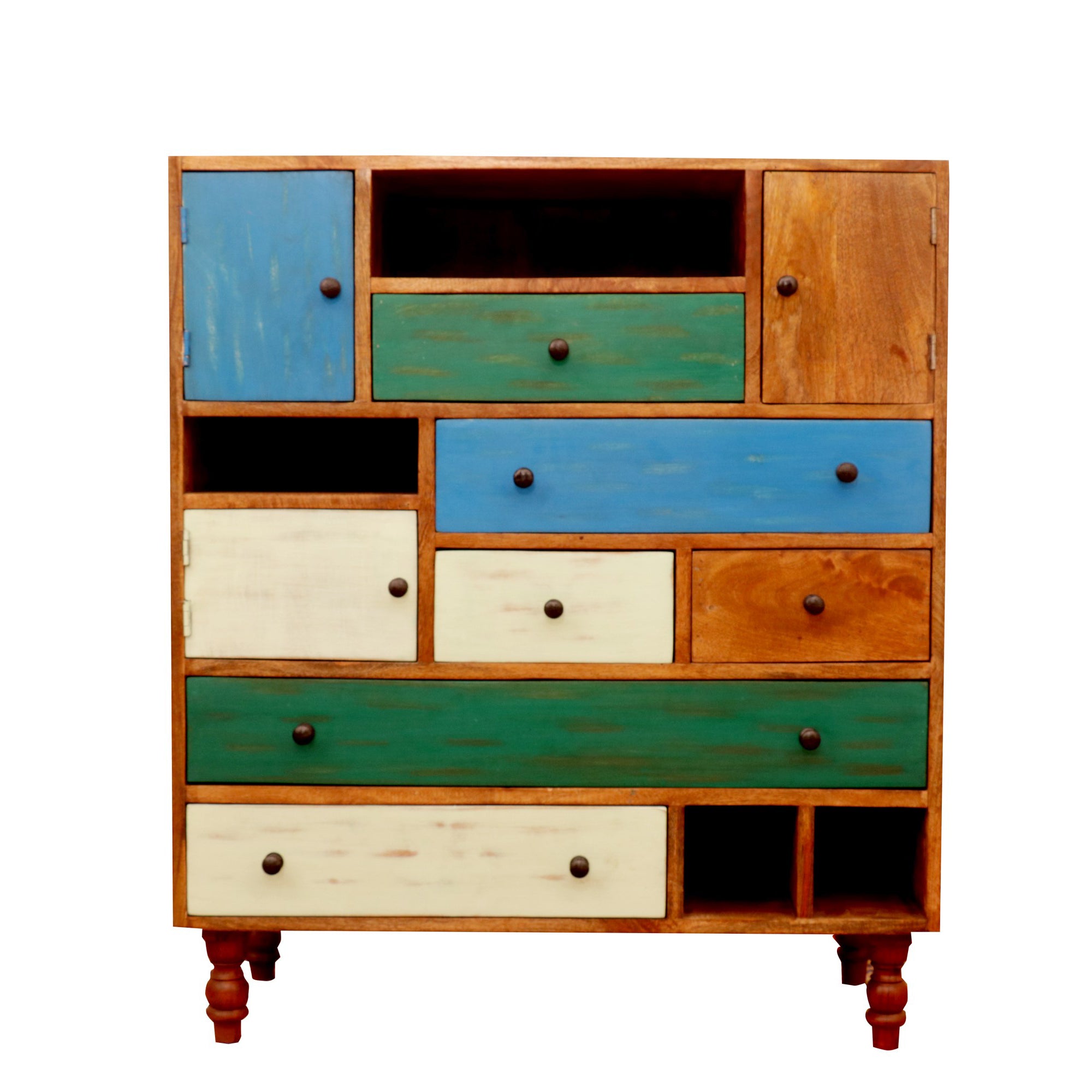 Wooden Distressed Concept Collectors Drawer Chest Drawer's Chest