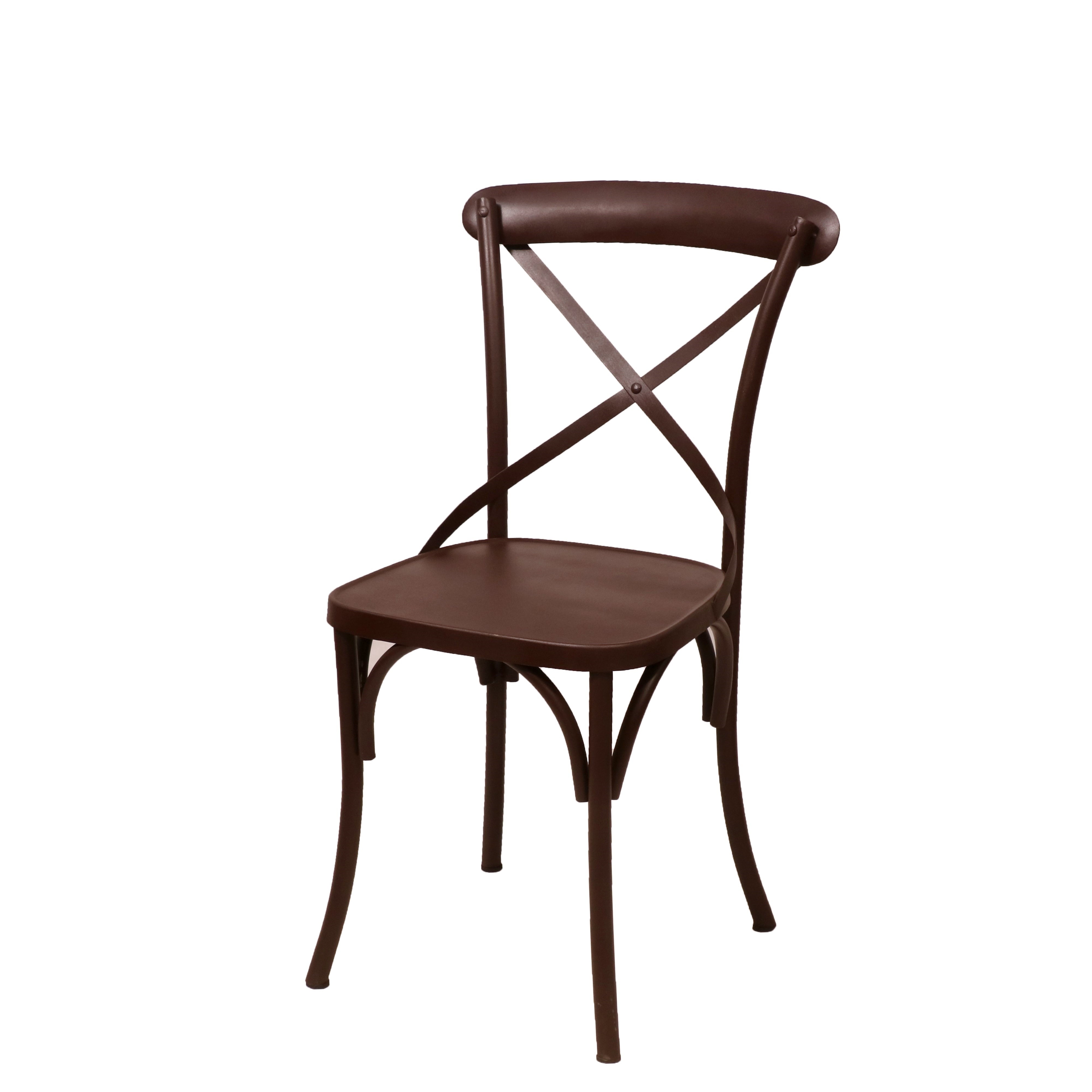 (Set of 2) Dark Brown Metal Exotic Hue Chair Dining Chair