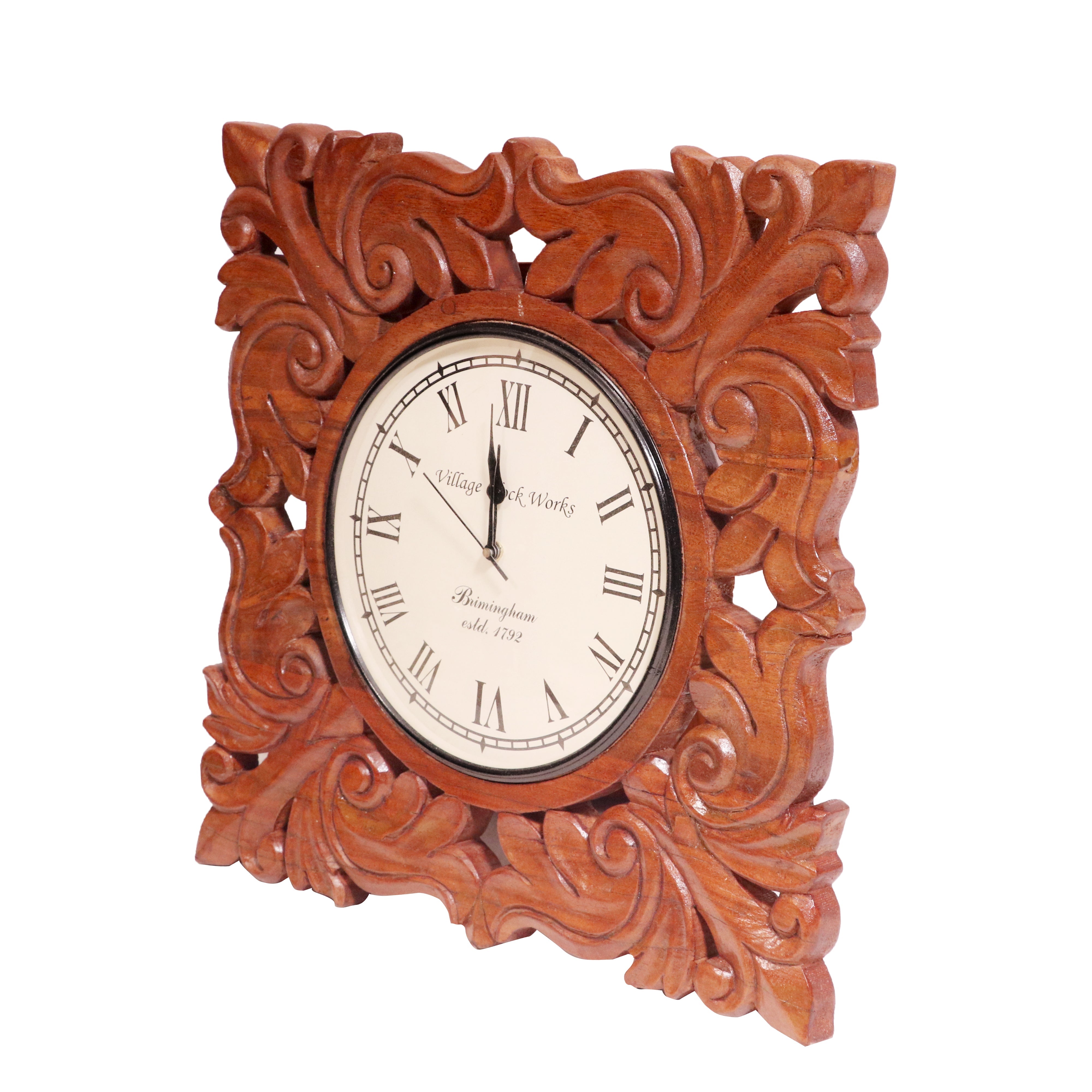 Wooden Diamond clock in natural polish Clock