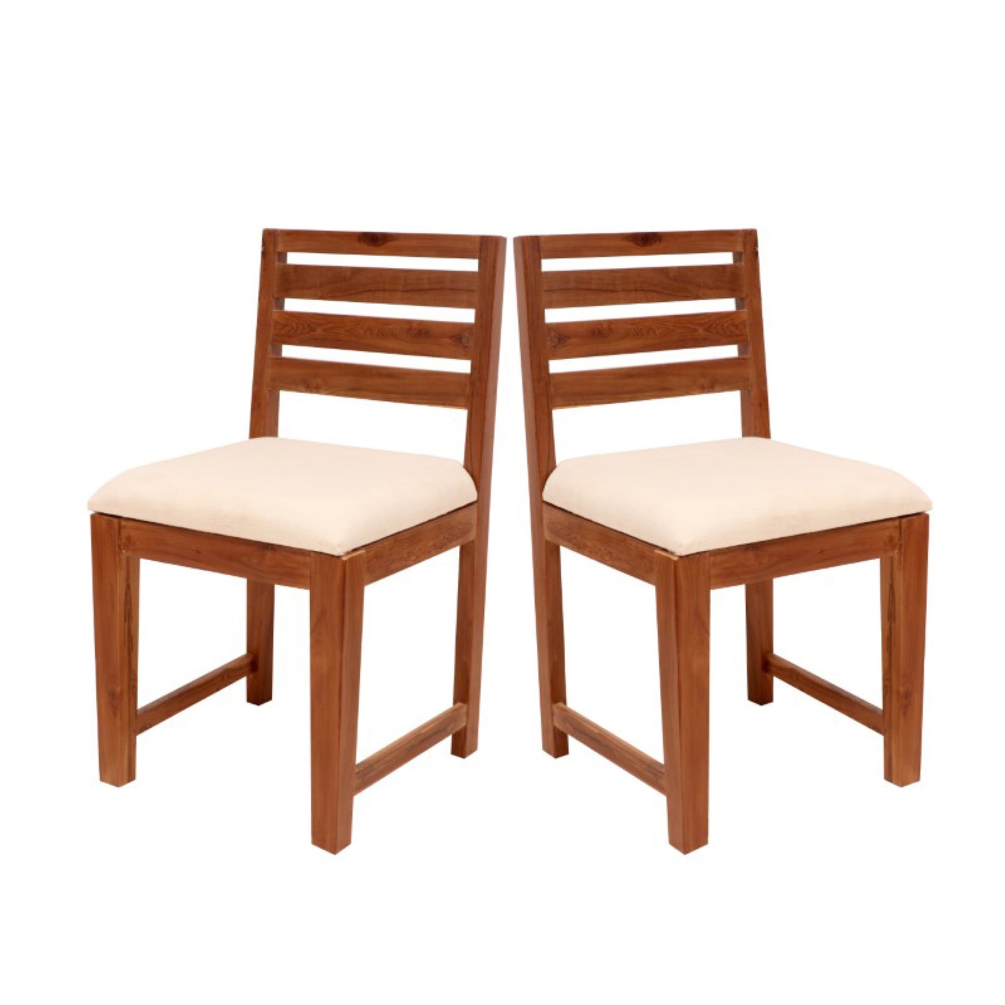 (Set of 2) Simple Teak wood dining chair