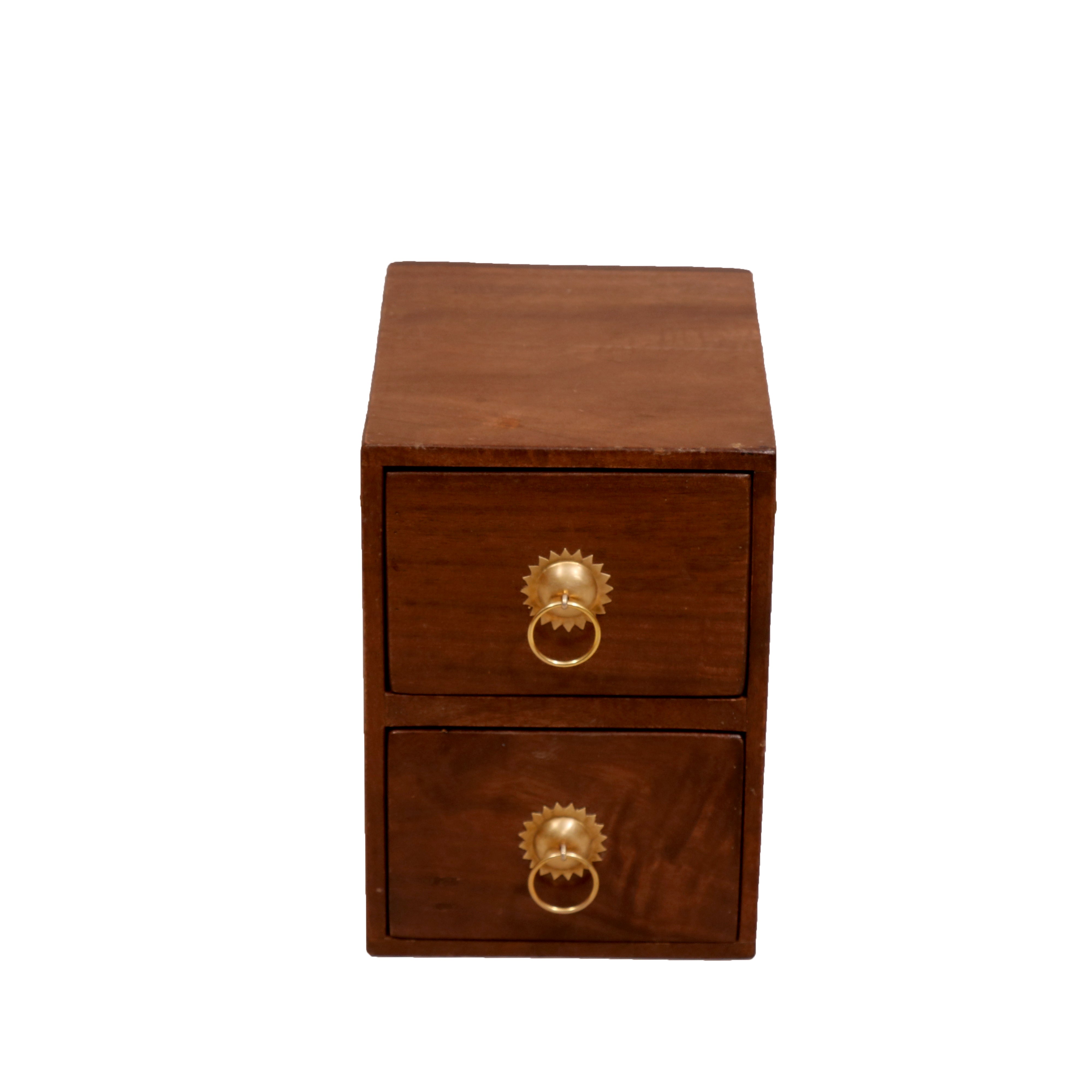 Solid Wood 2-Drawer Set with Holder (7 x 9 x 10 Inch) Desk Organizer