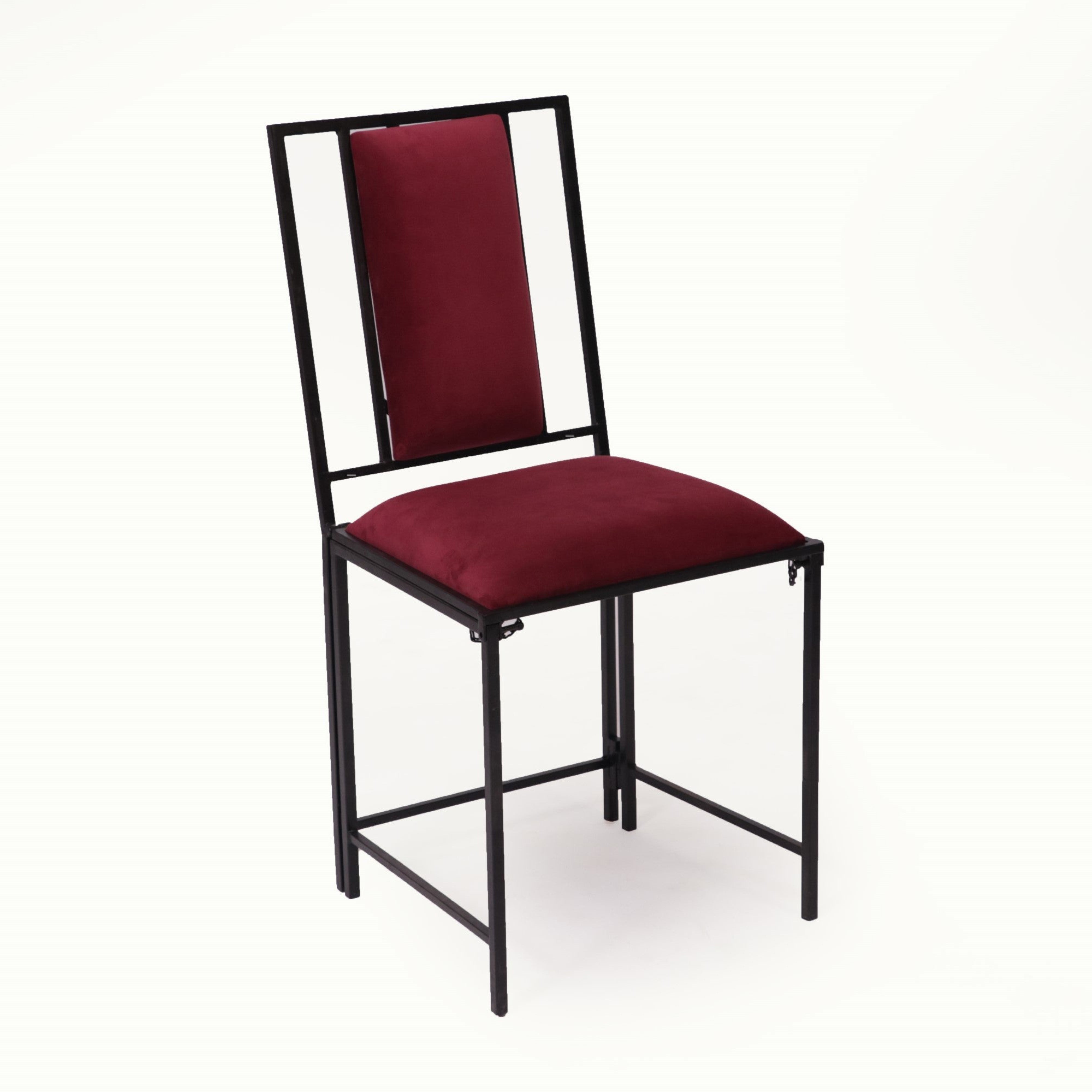 (Set of 2) Red upholstered Wooden Metallic Dinning Folding Chair Dining Chair