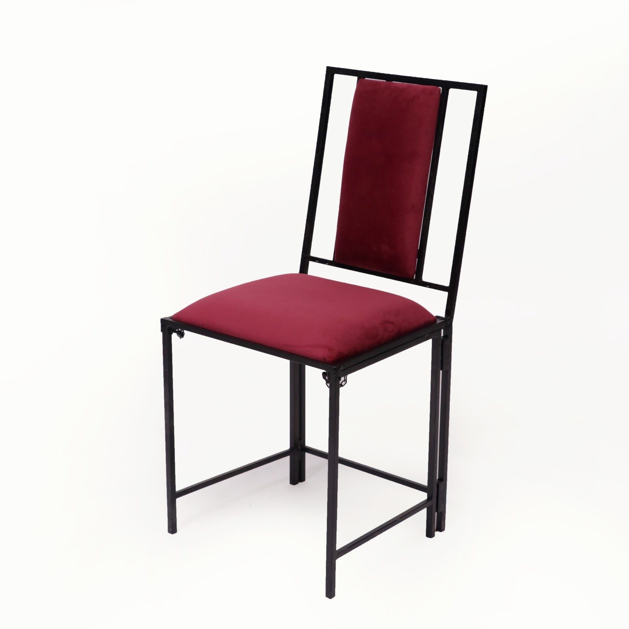 (Set of 2) Red upholstered Wooden Metallic Dinning Folding Chair Dining Chair
