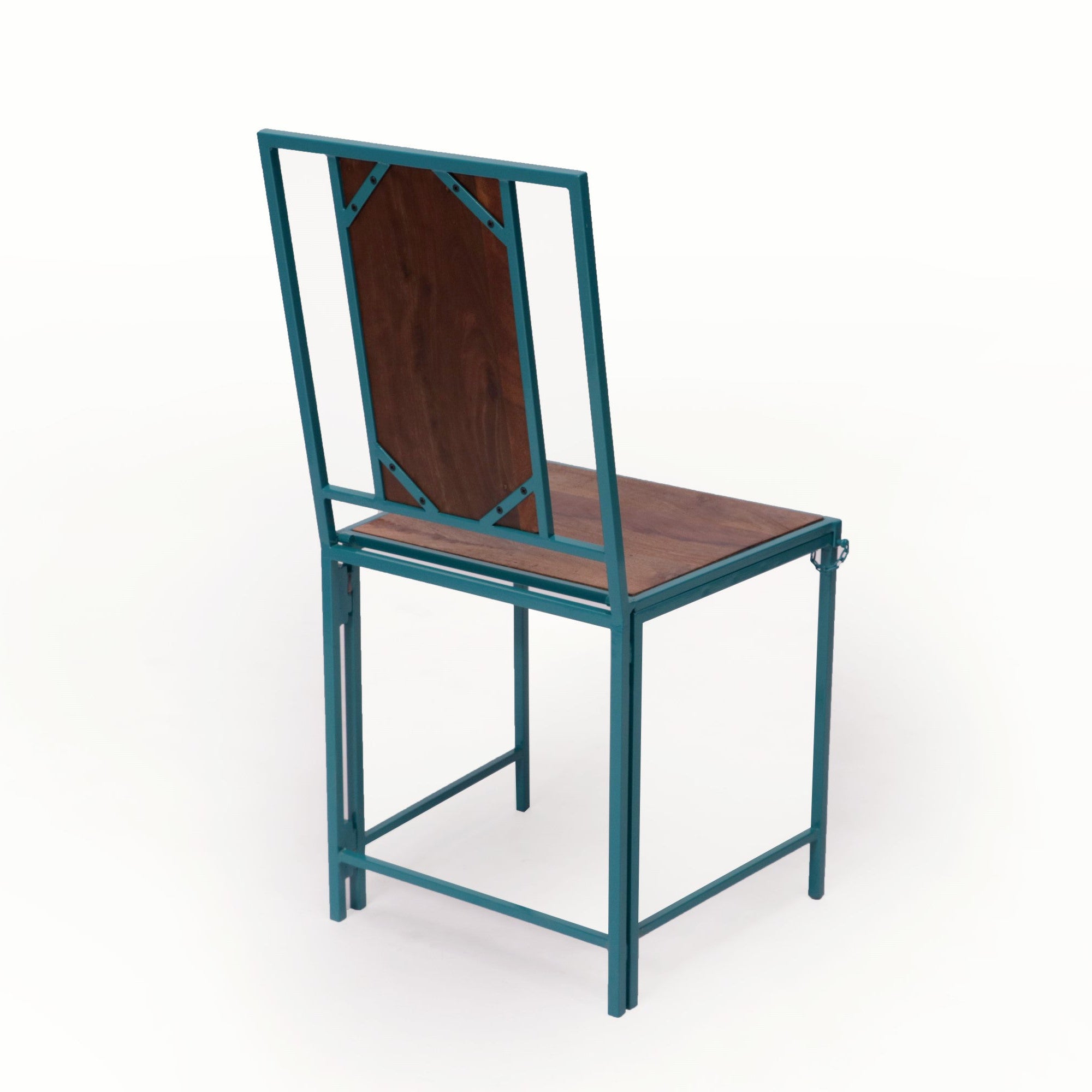 (Set of 2) Sea Green Wooden Metallic Dinning Folding Chair Dining Chair