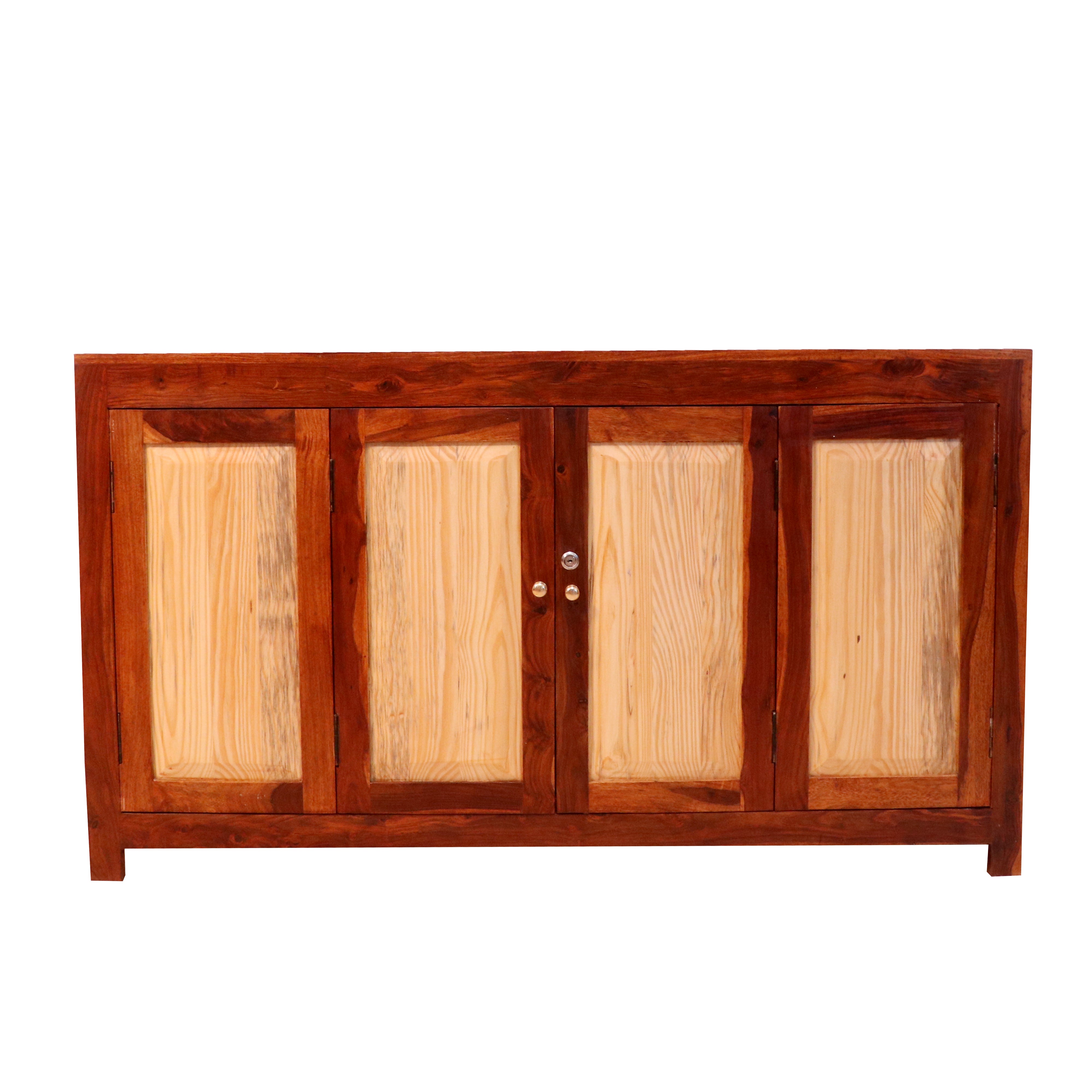 Solid wood 4 collapsible door Cupboard with 2 shelf Cupboard