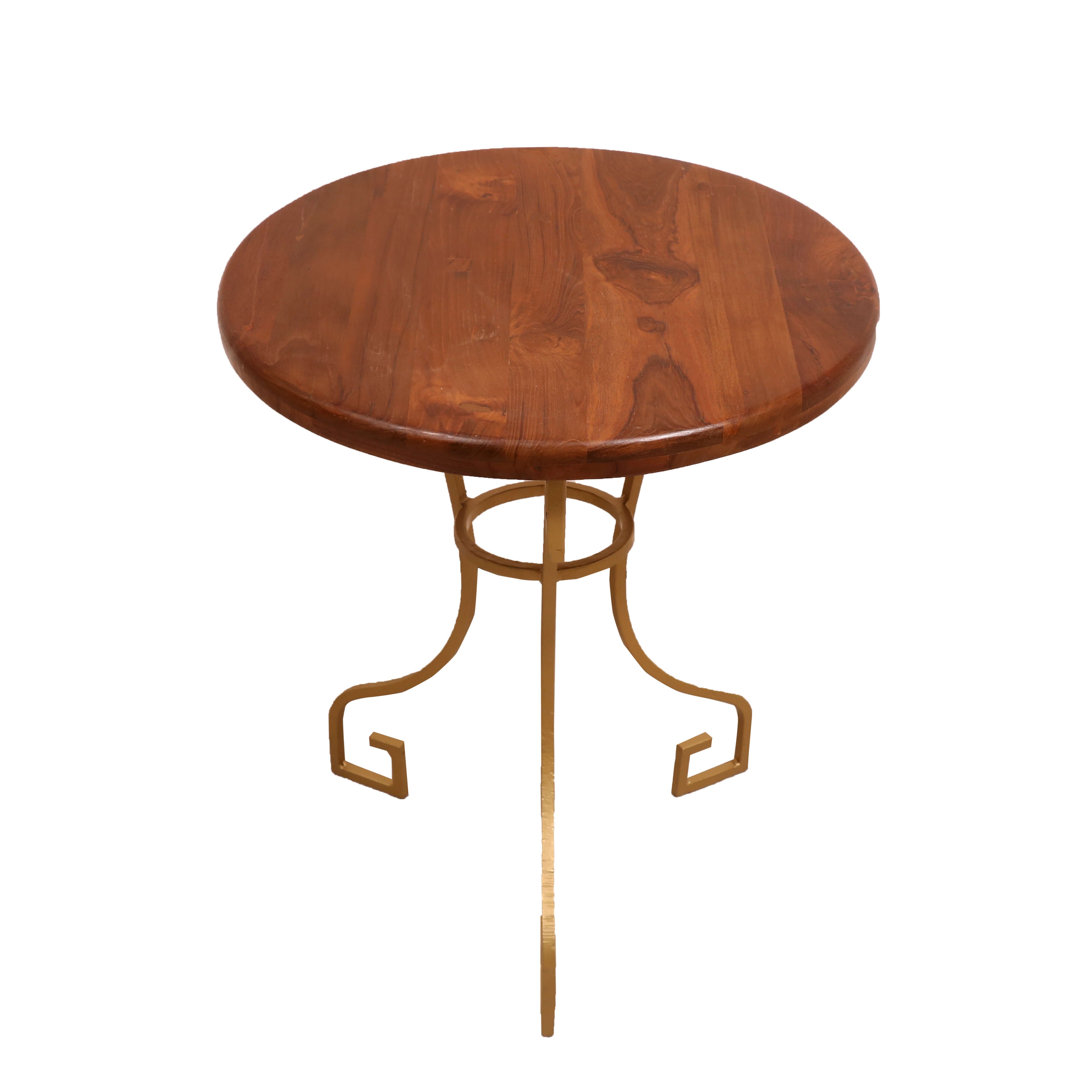 Round Teak Wood Corner Table End Table