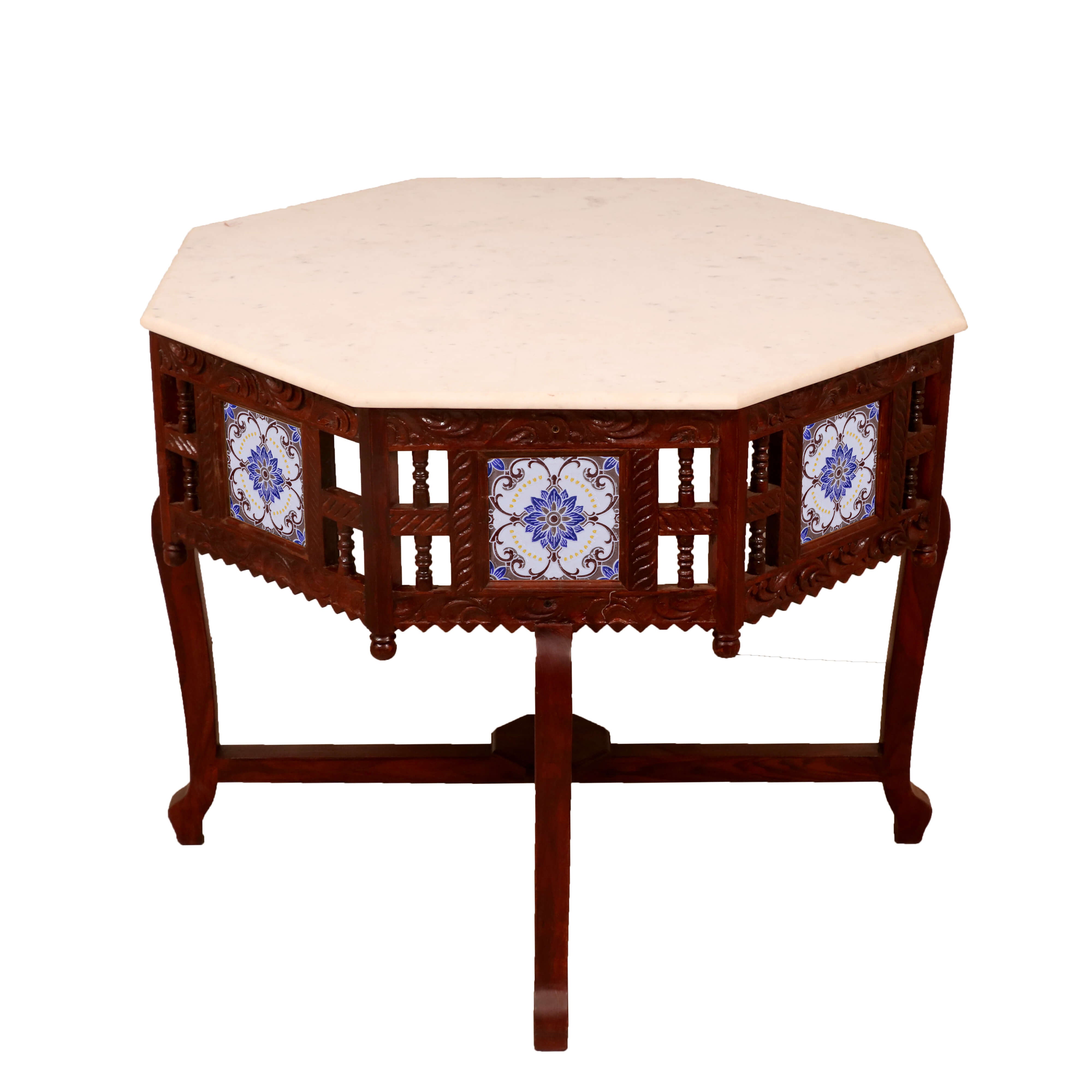 White Round Table End Table