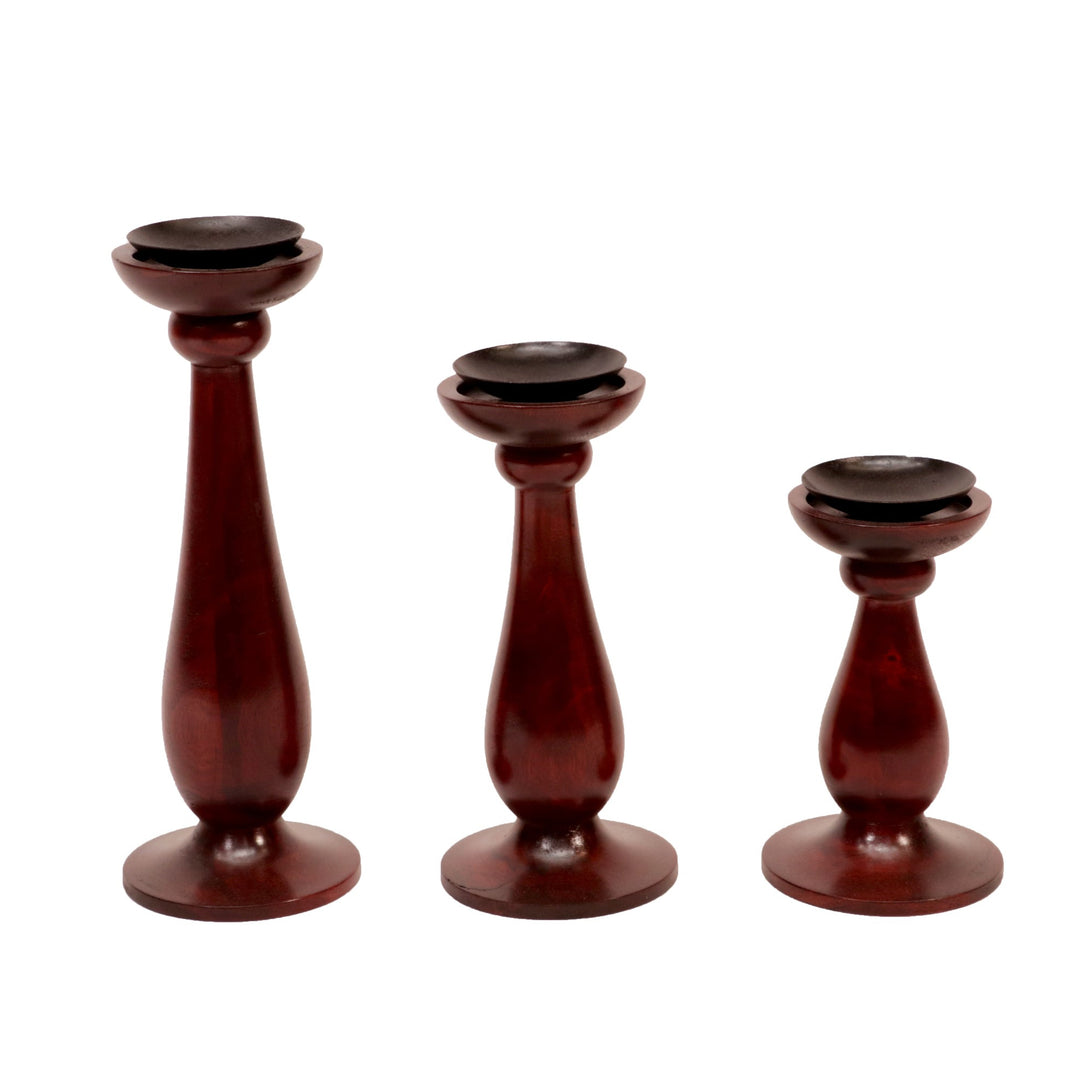 Wooden wide base candle holder Candle Holder