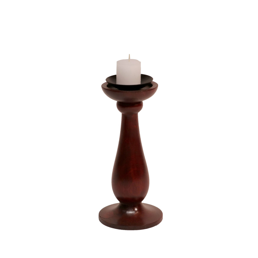 Wooden wide base candle holder Candle Holder