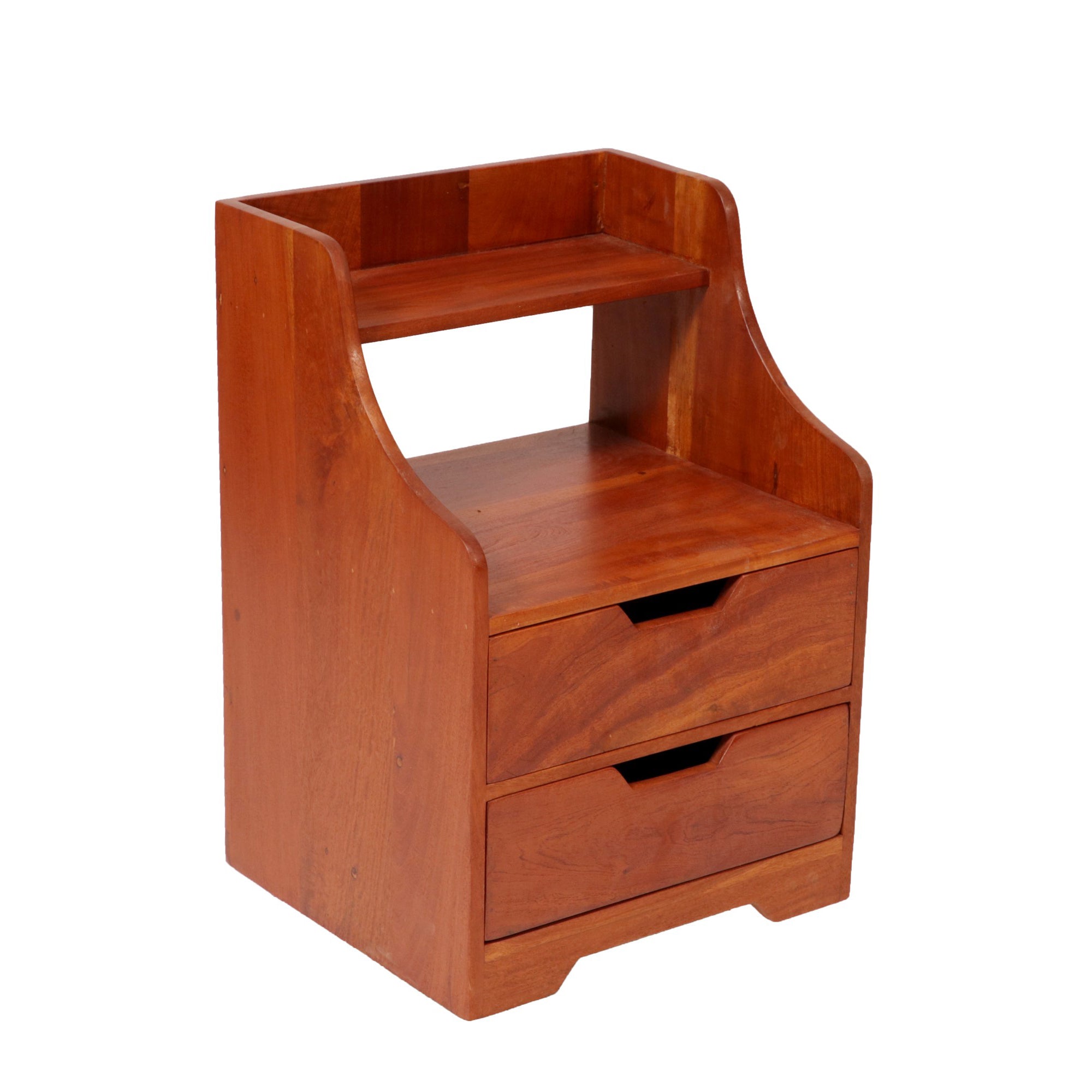 2-Drawer Nightstand with Shelf Bedside