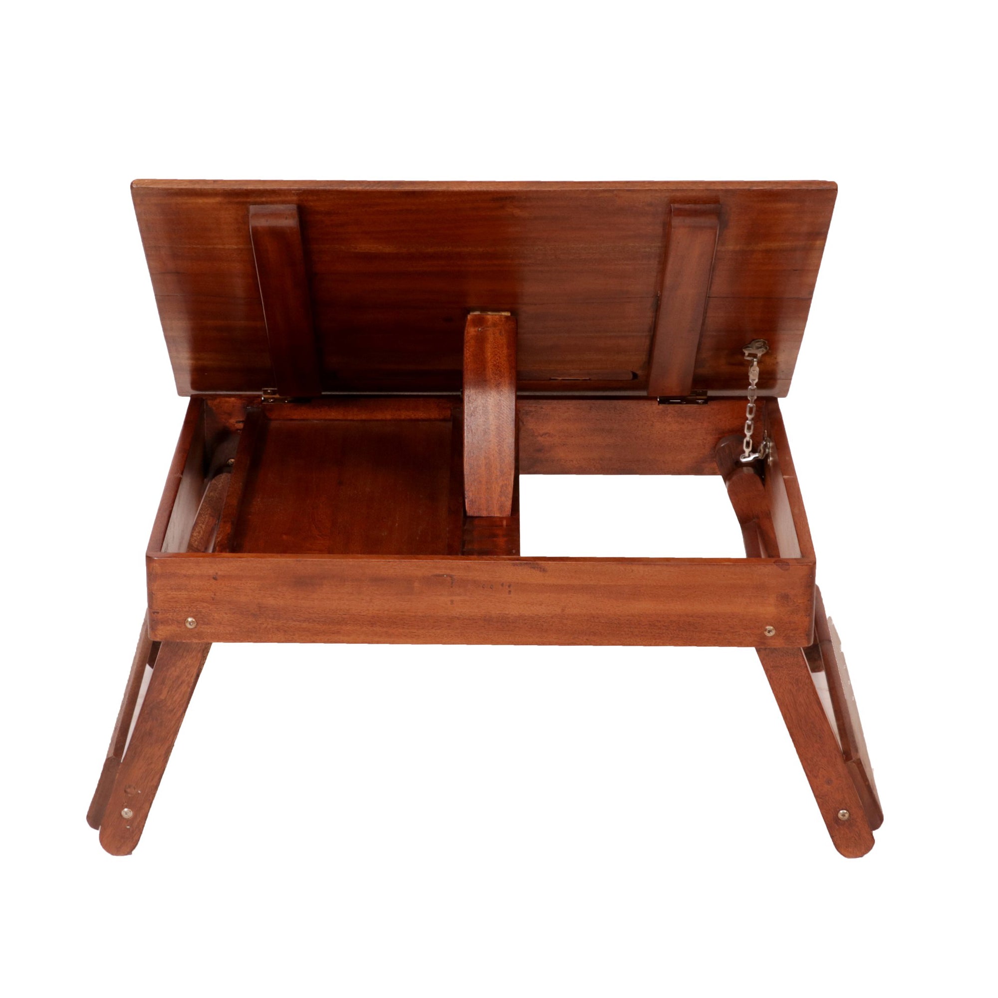 Wooden Lapdesk with Multi level leg folding with tray & Tilt Top Lapdesk