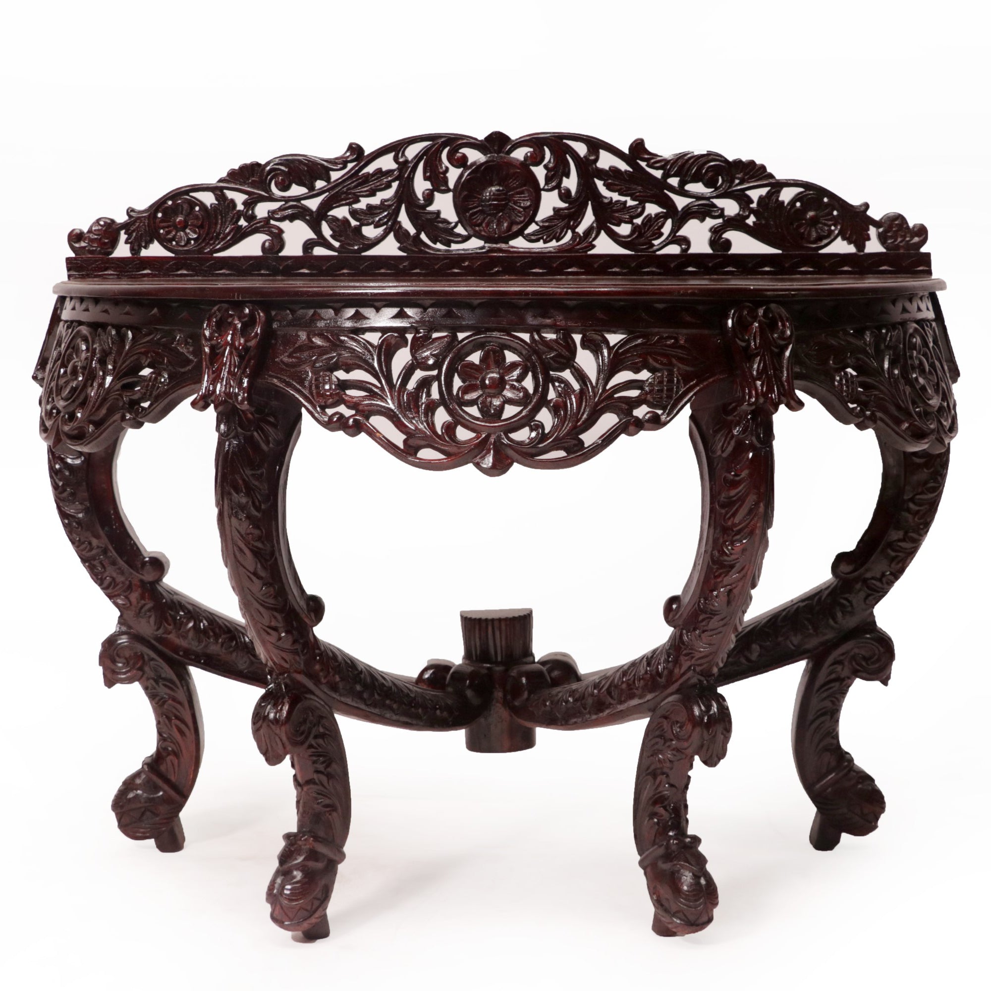 Inquisitive Carved Teak Console Table Console Table