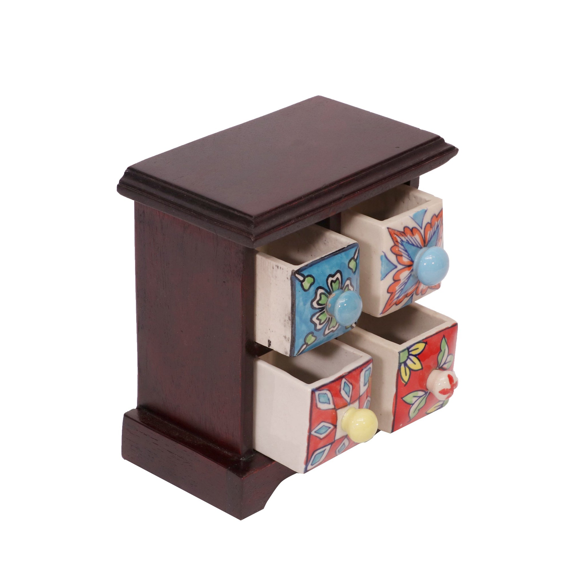 Miniature ceramic Bureau (Mahogany Color) Desk Organizer