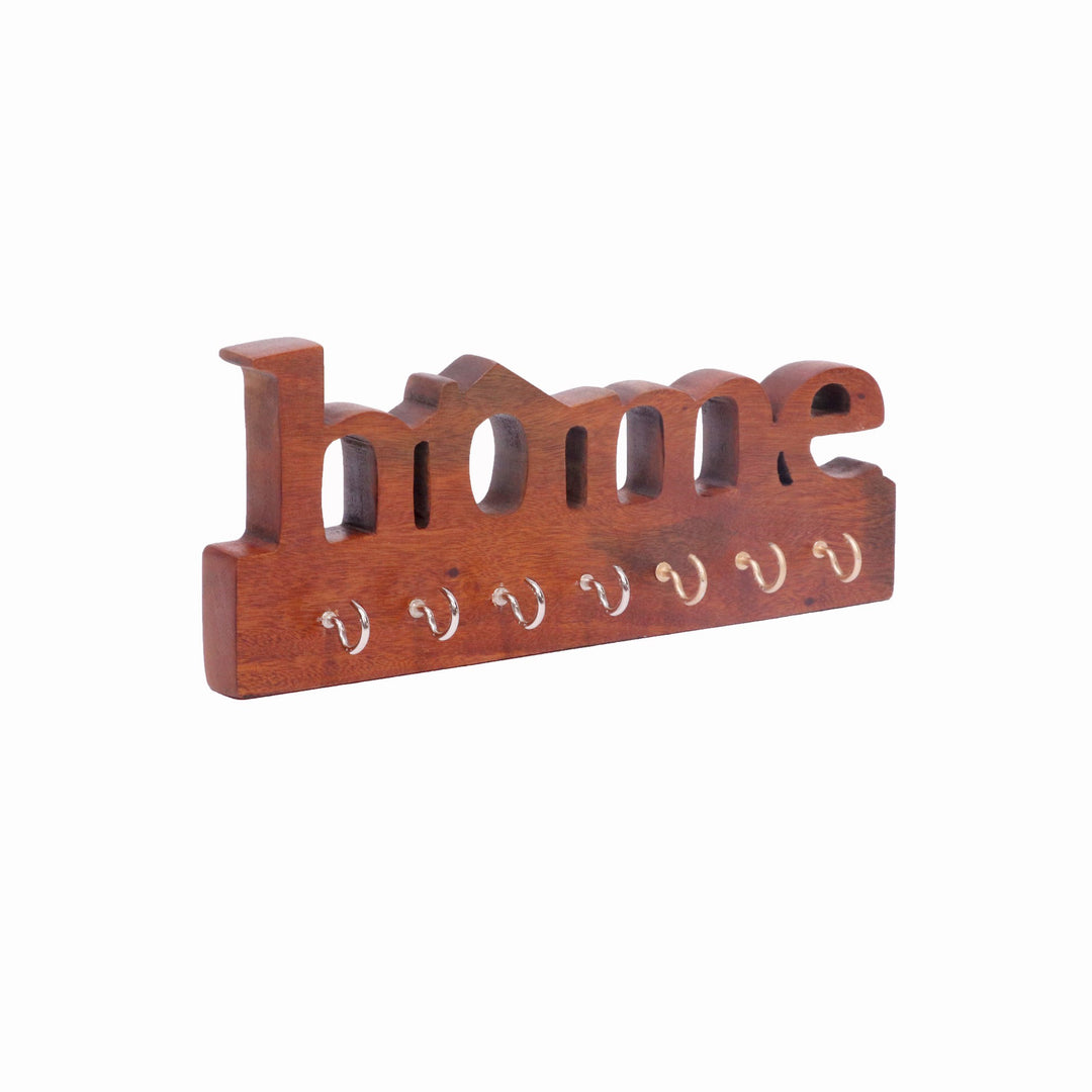 Solid wood Home shaped wall hanging Keychain Key Holder