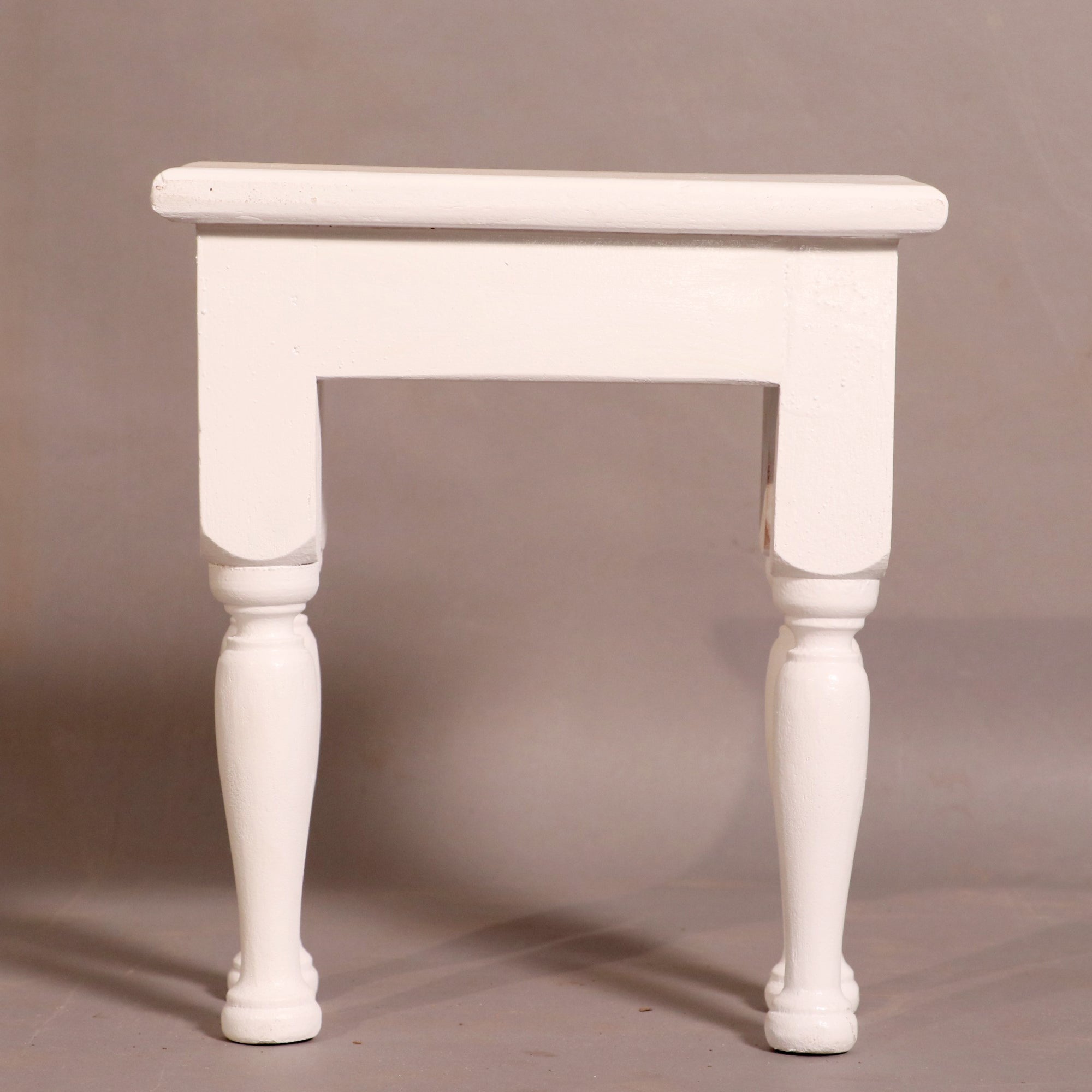 Wooden White painted Stool Traditional Décor