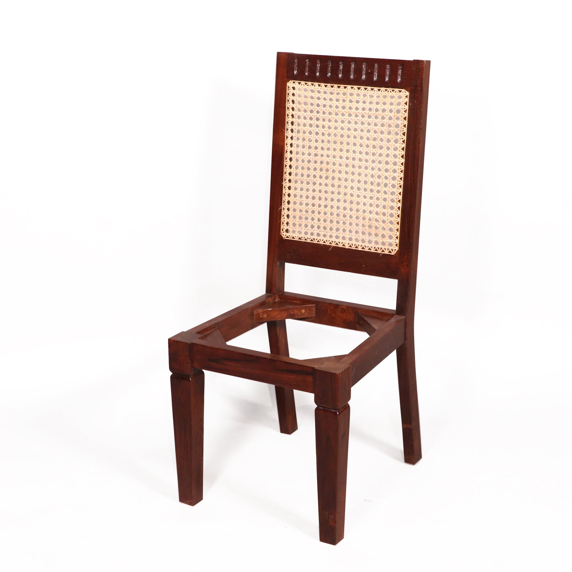 (Set of 2) Traditional Carved Teak Wood with Authentic cane Dining Chair Dining Chair