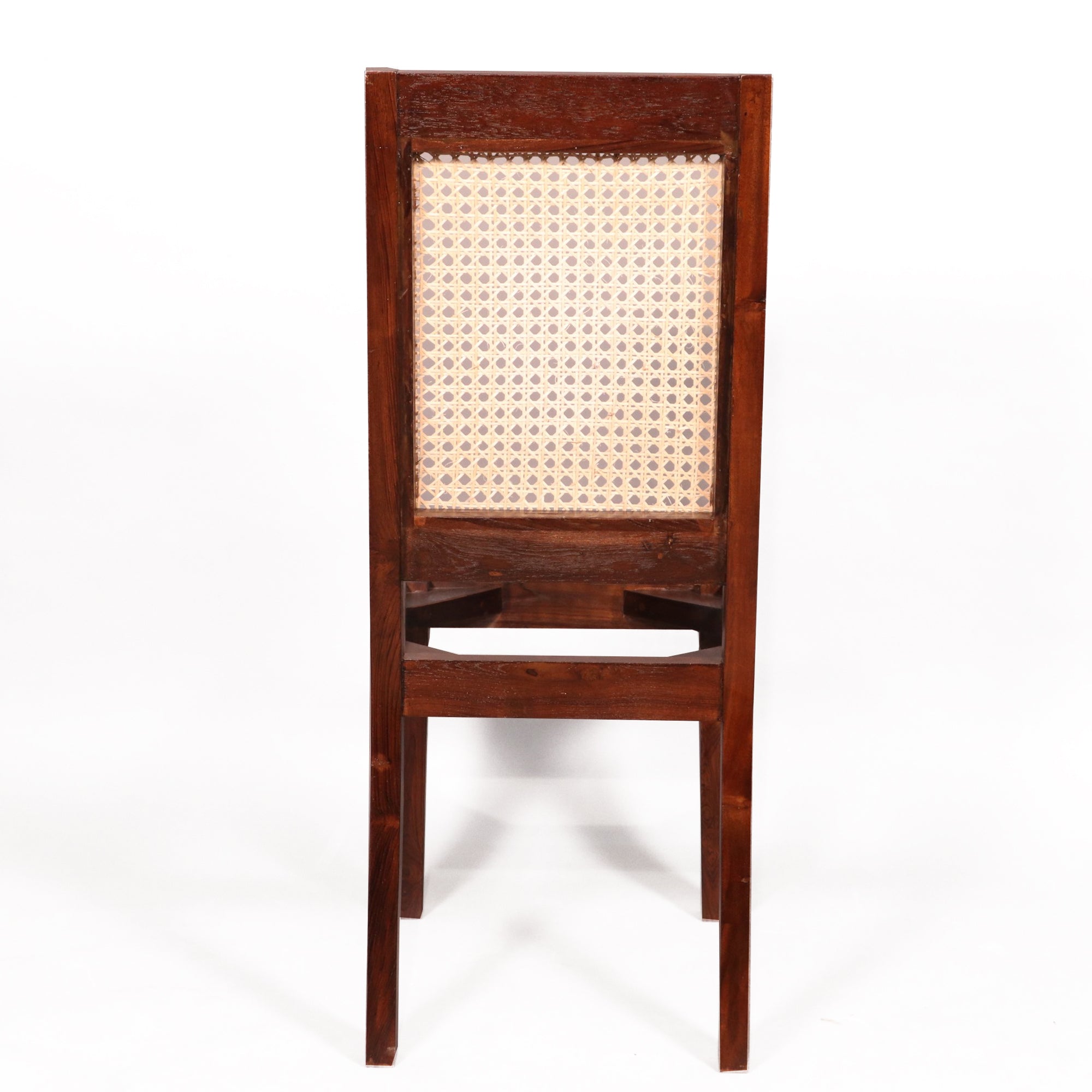 (Set of 2) Traditional Carved Teak Wood with Authentic cane Dining Chair Dining Chair