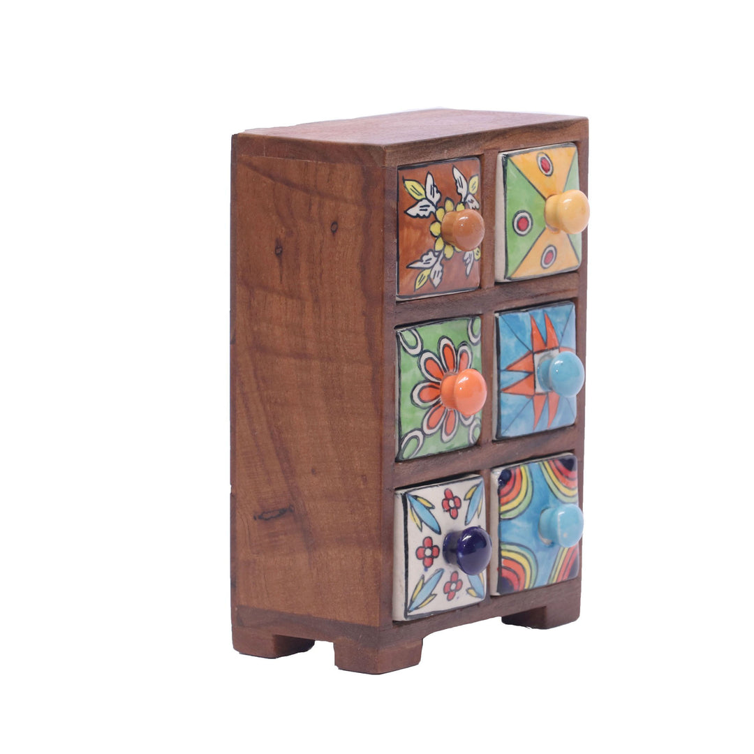 6 Ceramic Drawer Chest Tower Desk Organizer