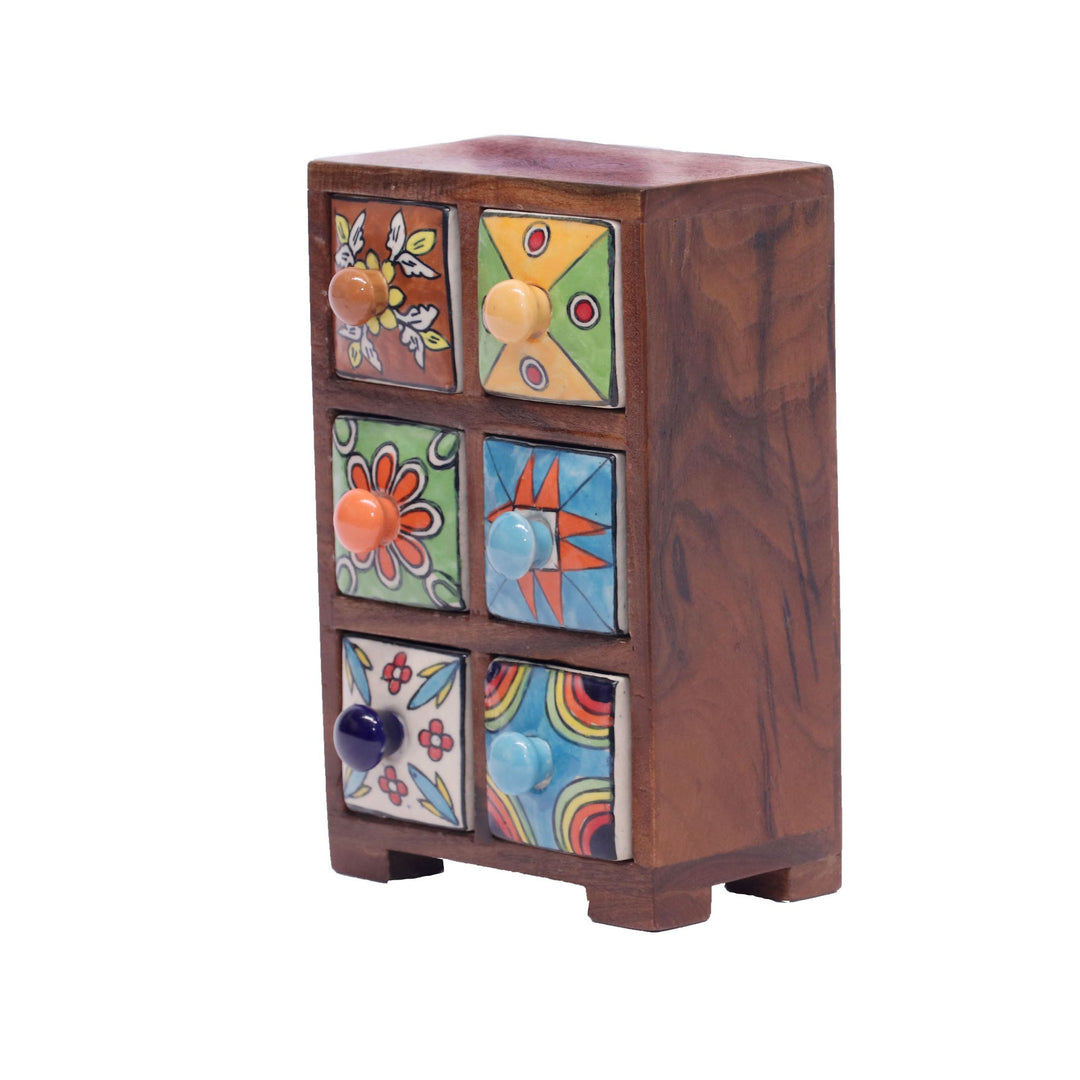 6 Ceramic Drawer Chest Tower Desk Organizer