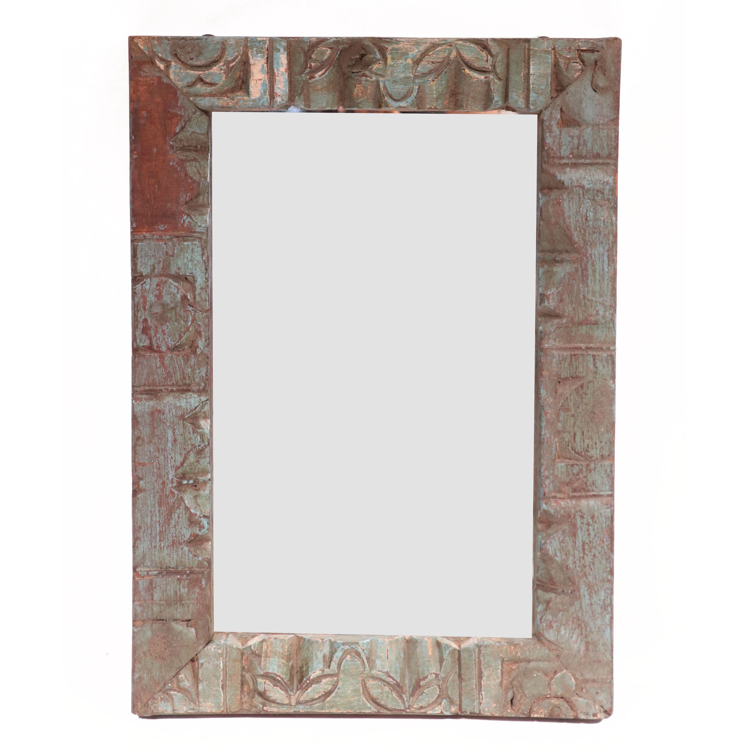 Thick carved wooden frame with mirror Mirror