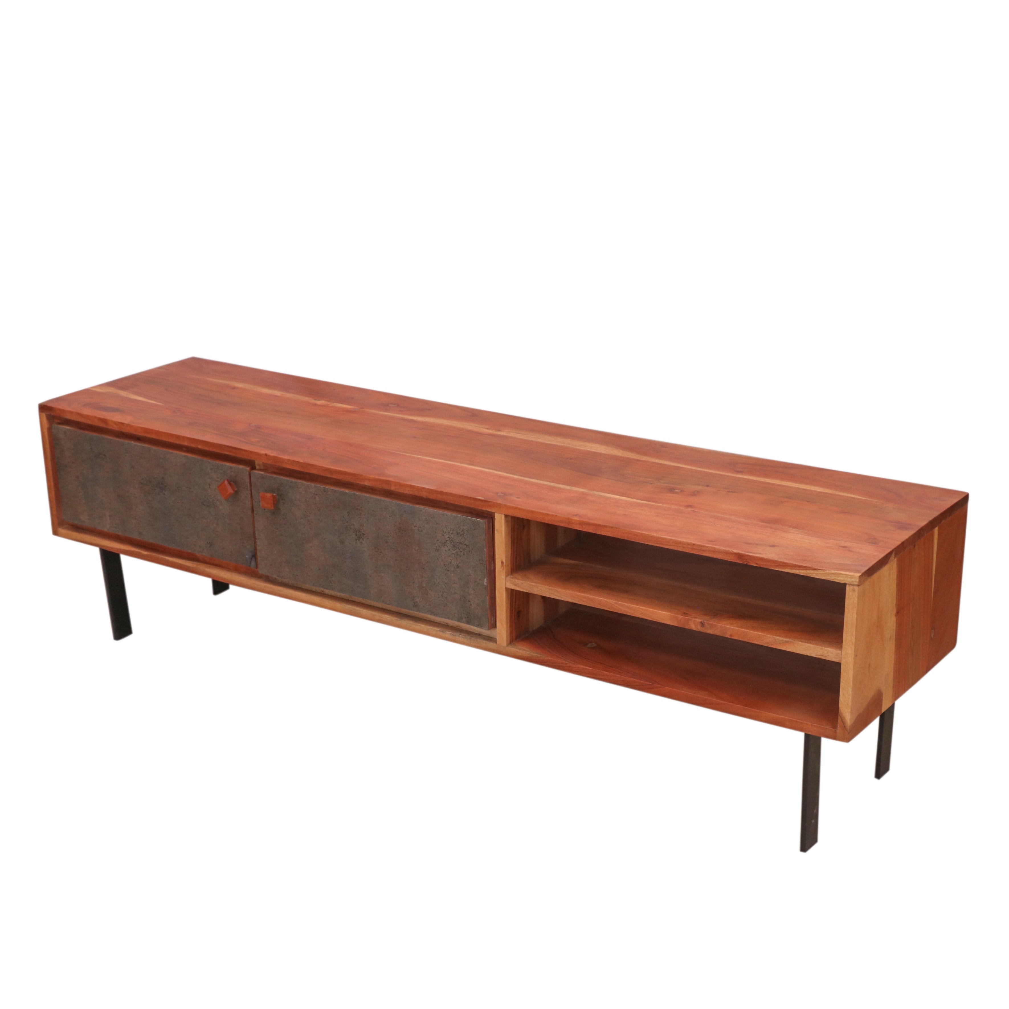 Ayem Solid Wood TV Console for TVs up to 63" In Natural Finish Tv stand