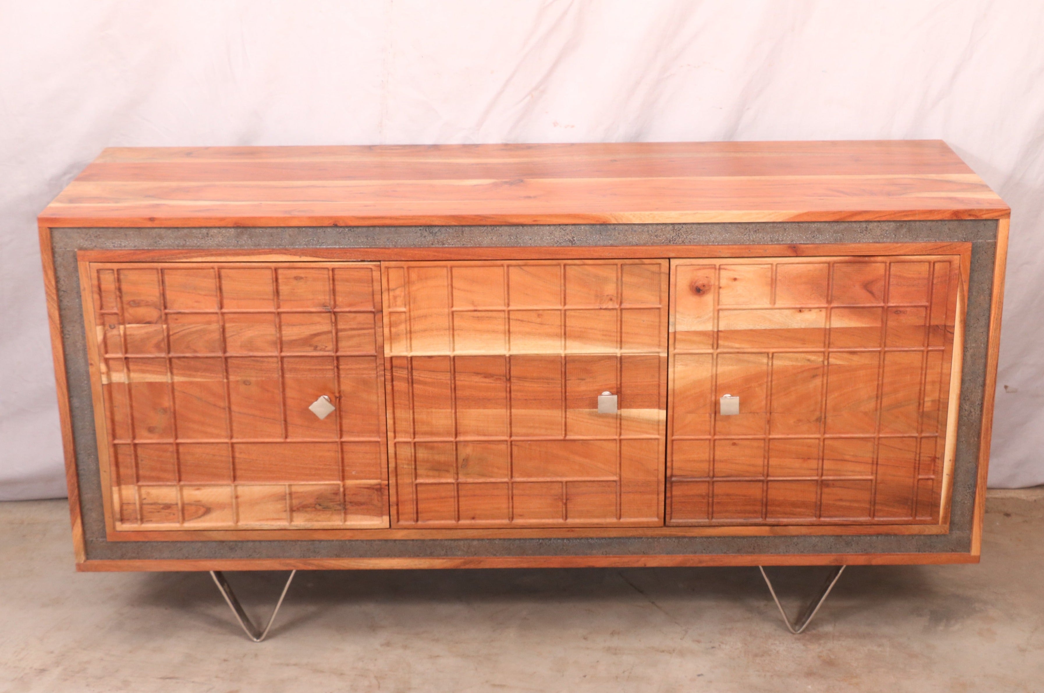 Solid Wood & Iron Sideboard and Cabinets