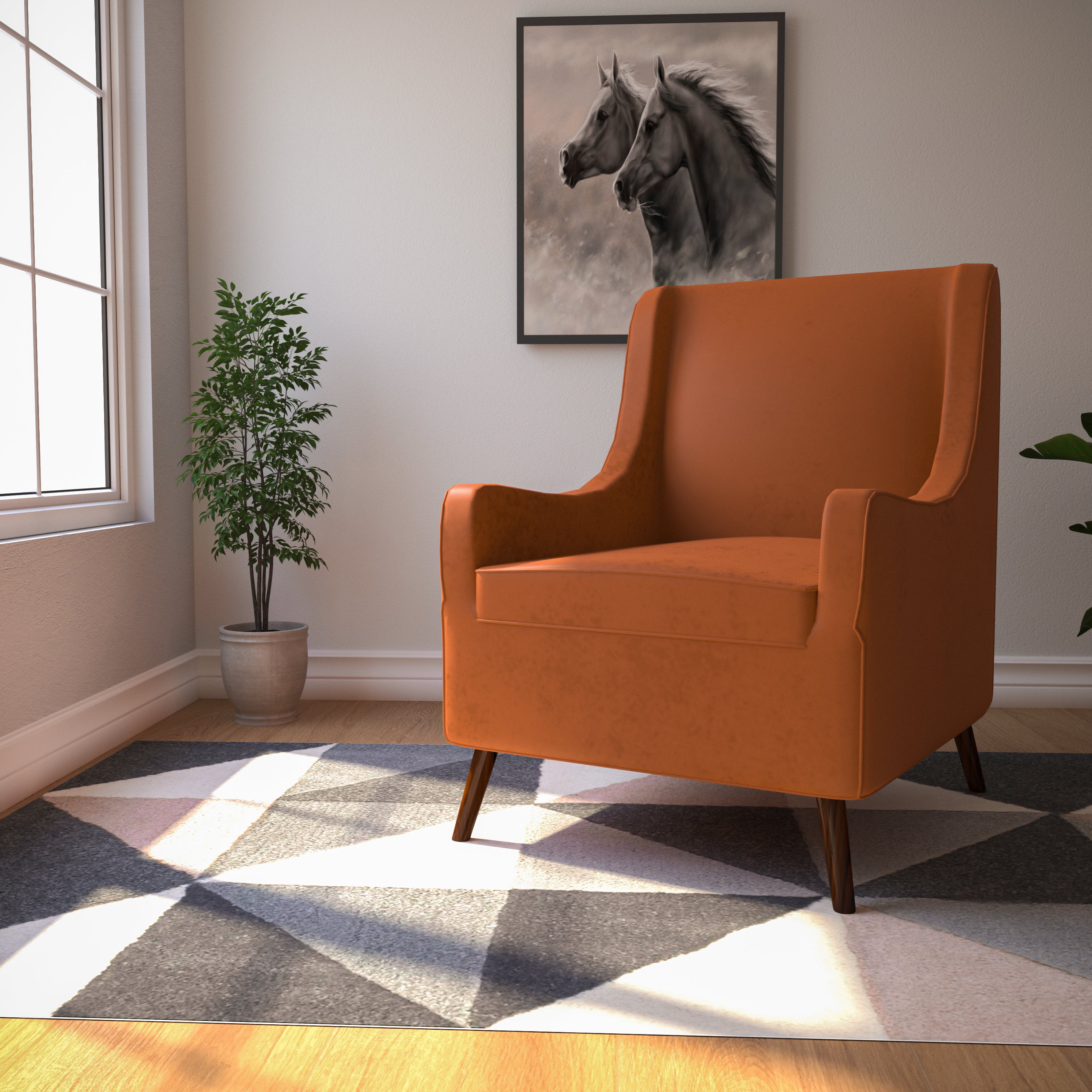 Bright orange accent chair hot sale