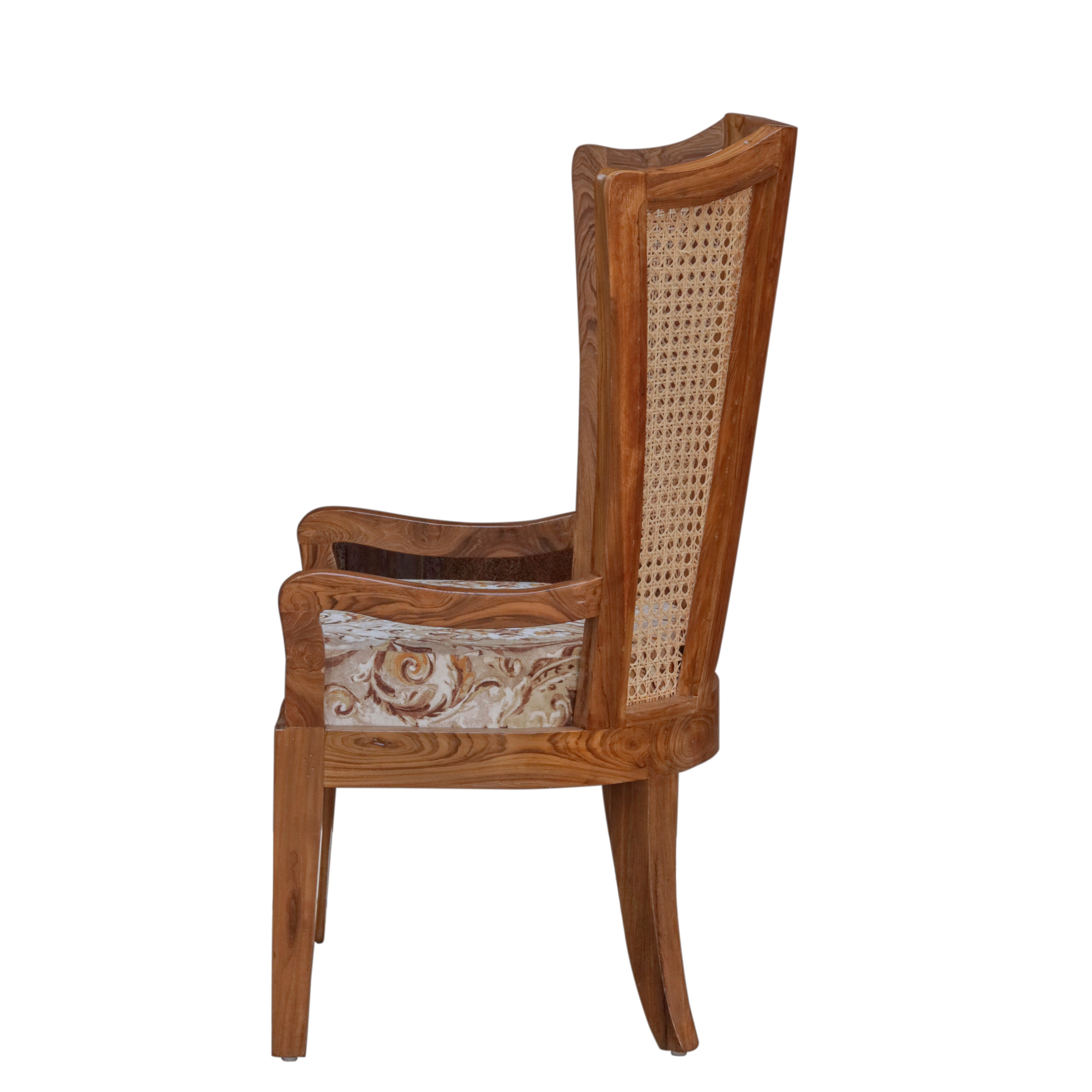 Classic Cane Back Wooden Soft Seating Upholstery Chair Arm Chair