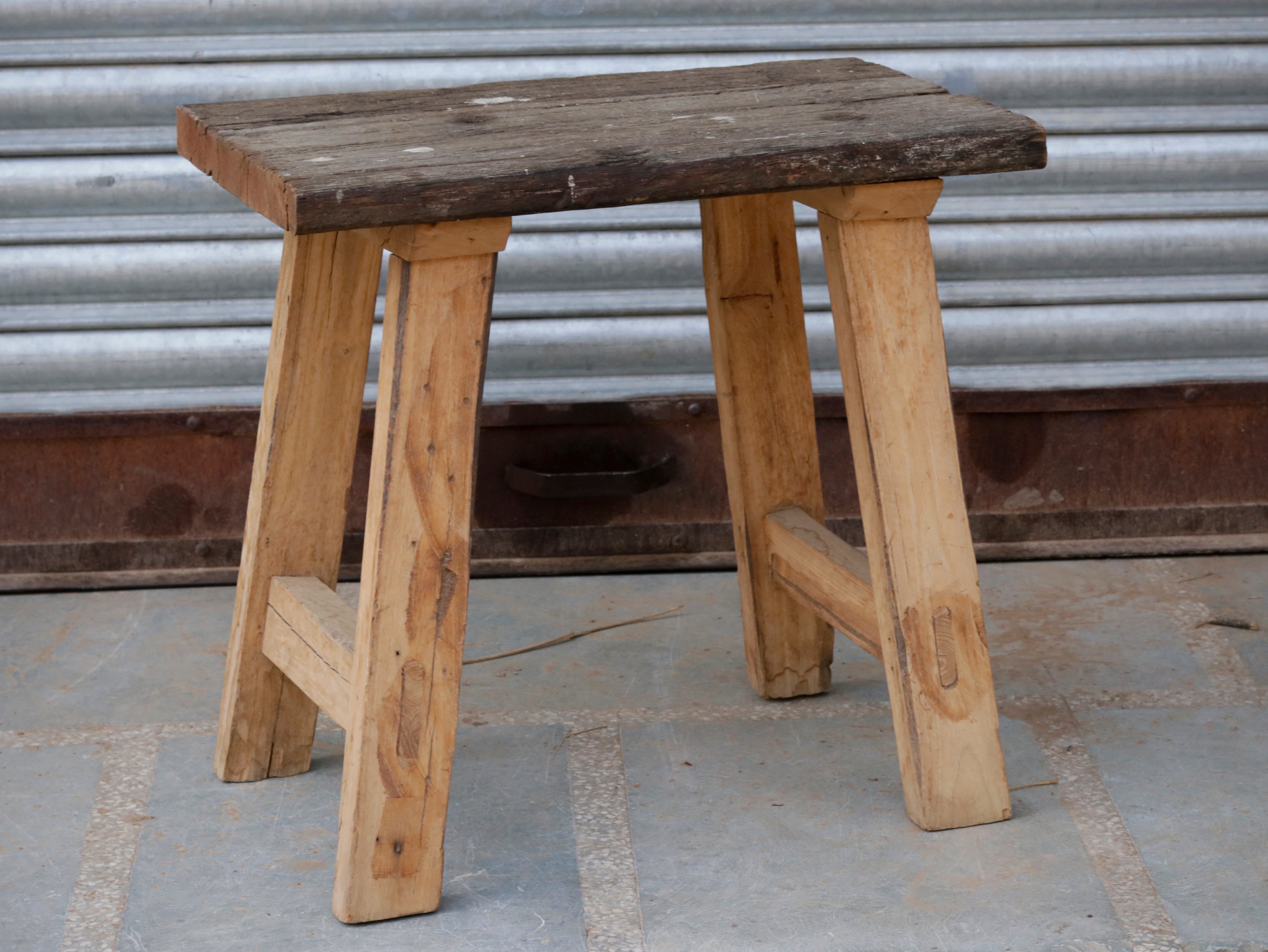 Unique Old Farmhouse Style Wooden Handmade Small End Table End Table