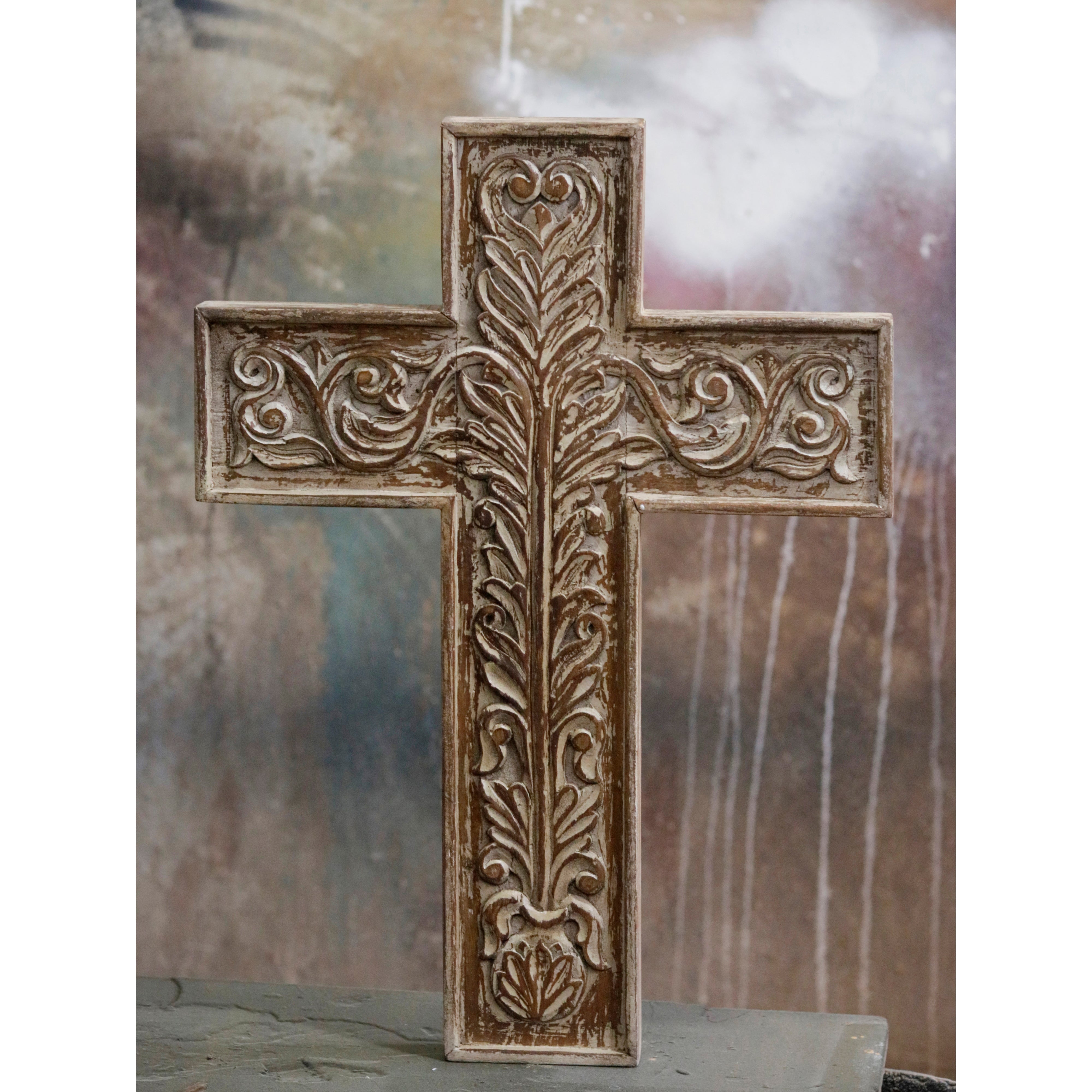 Classic Clever Carved Cross Designed Wooden Handmade Wall Decor Wall Decor