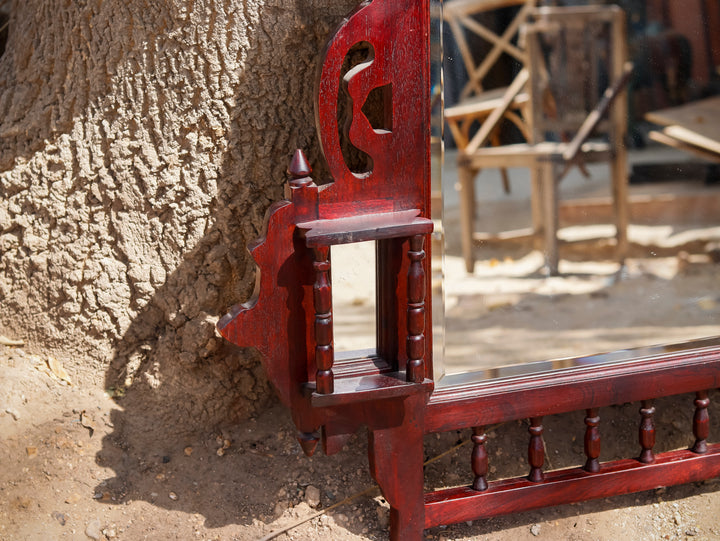 Dark Polished Carved Mirror Mirror