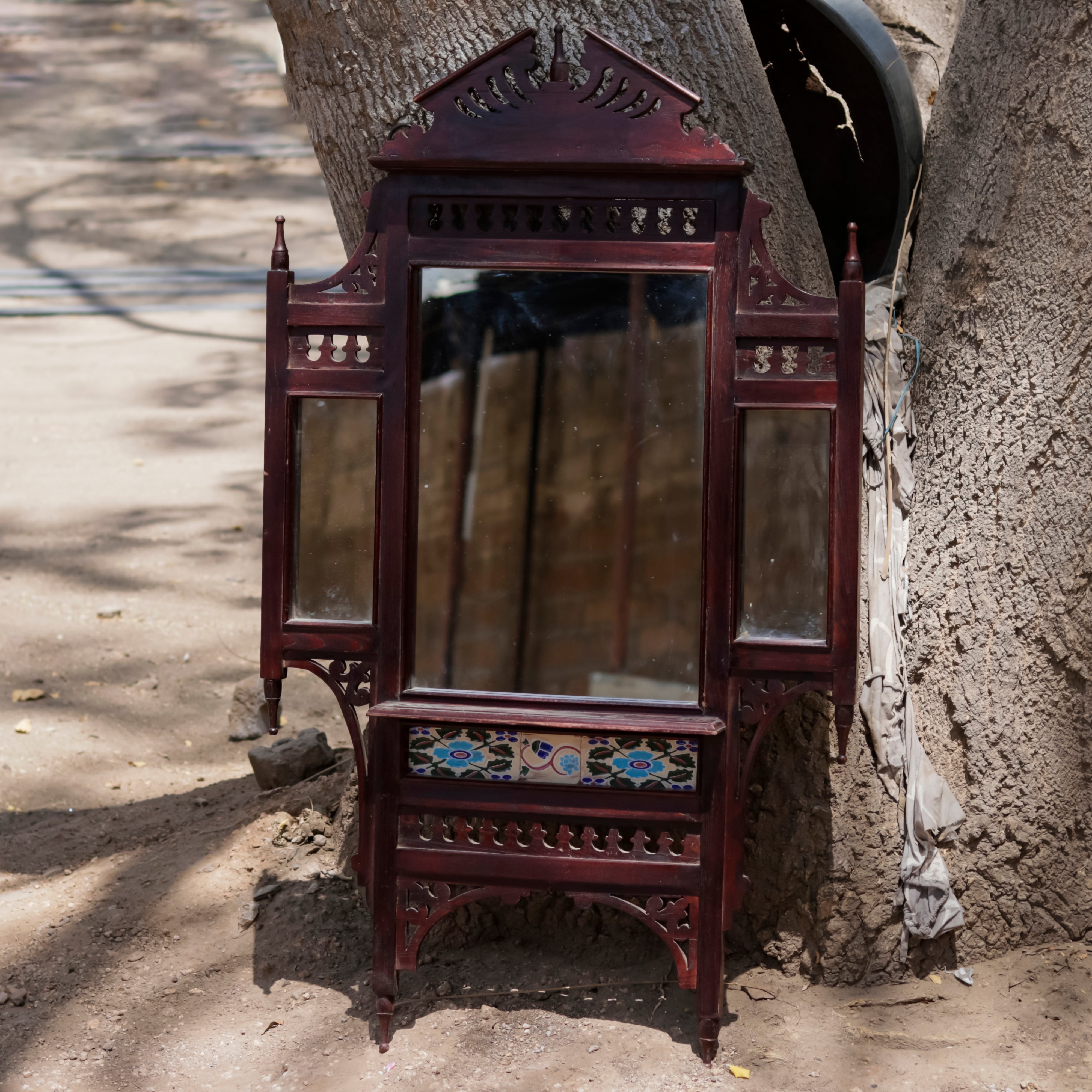 Traditional Teak Mirror Frame Mirror