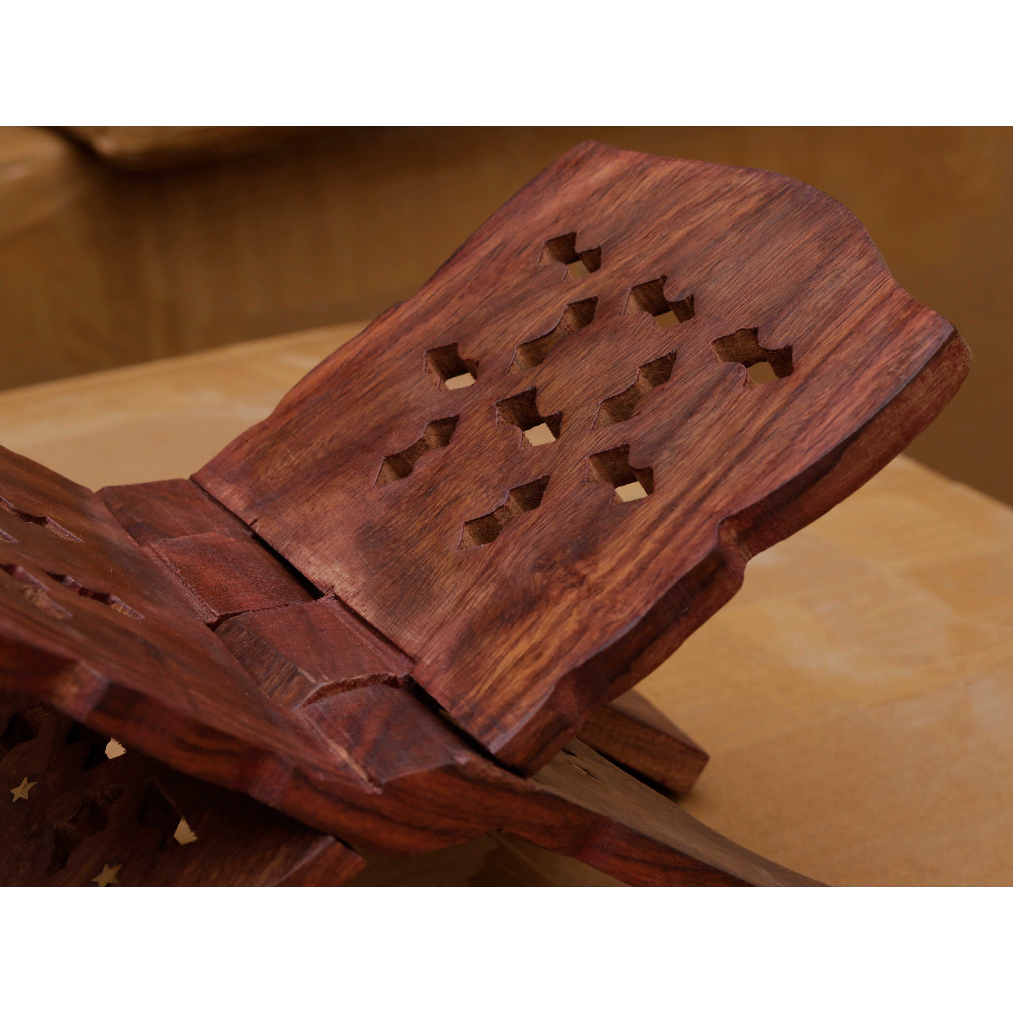 Carved Wooden Book Holder Temple