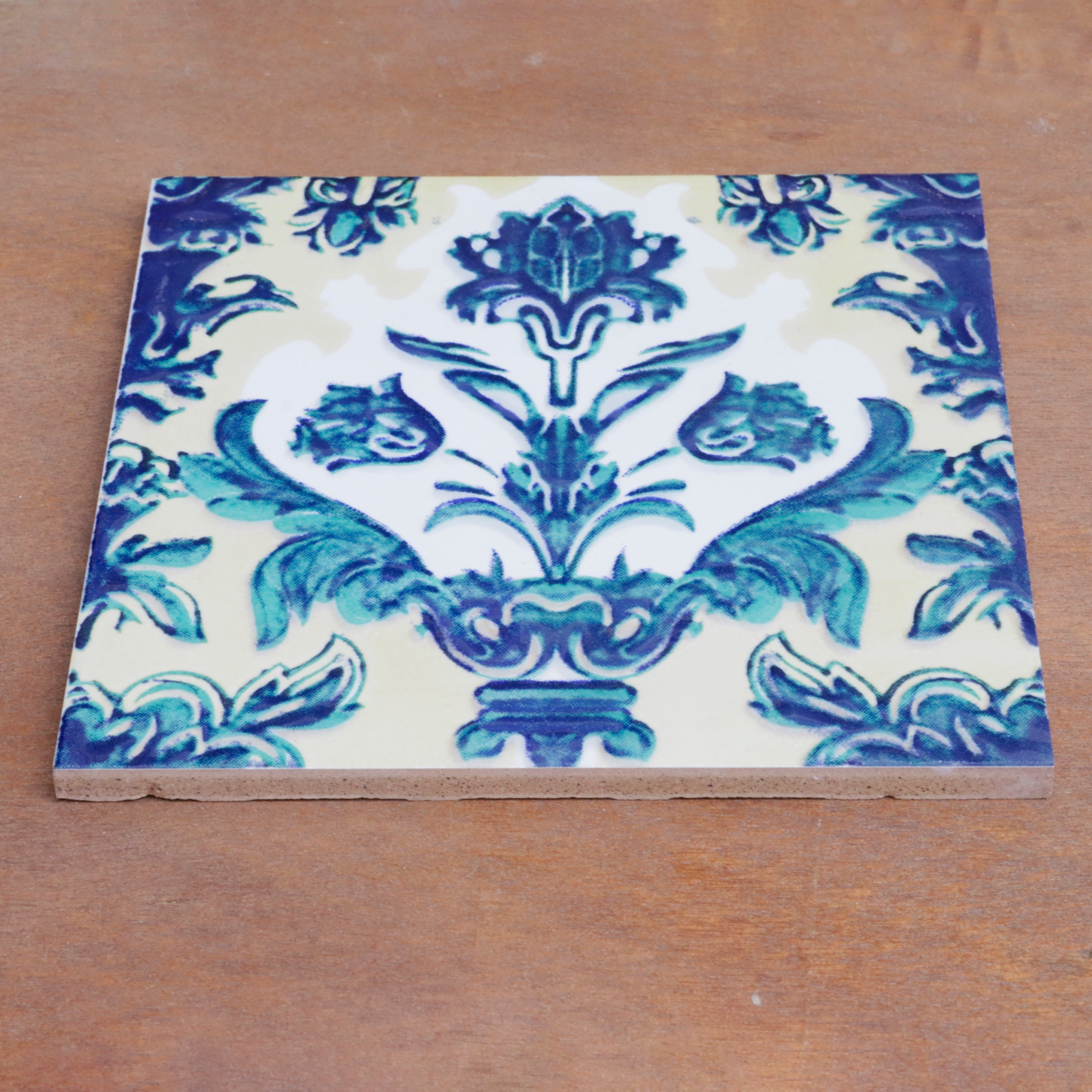 Montage Classic Flowered Designed Ceramic Square Tile Ceramic Tile