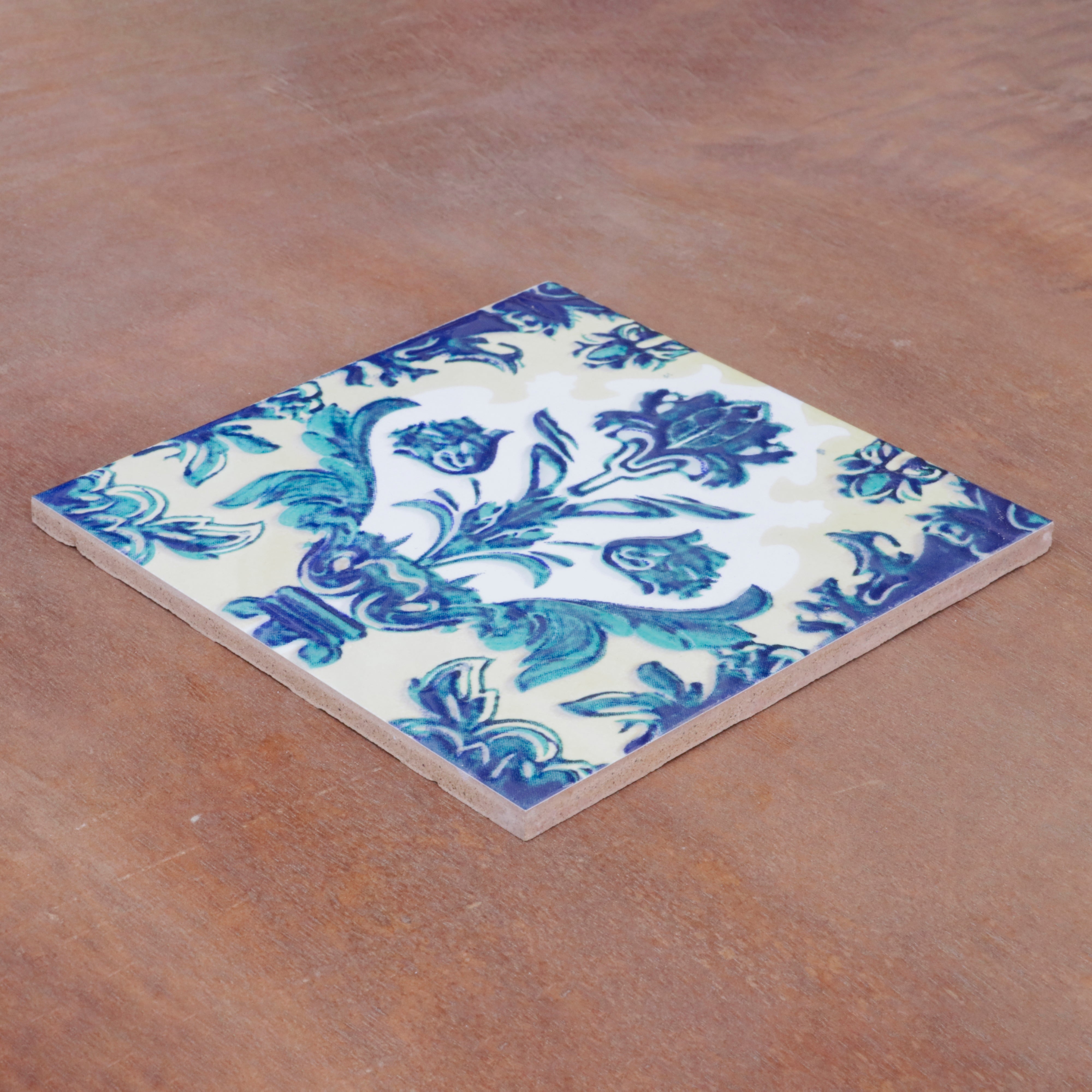 Montage Classic Flowered Designed Ceramic Square Tile Ceramic Tile