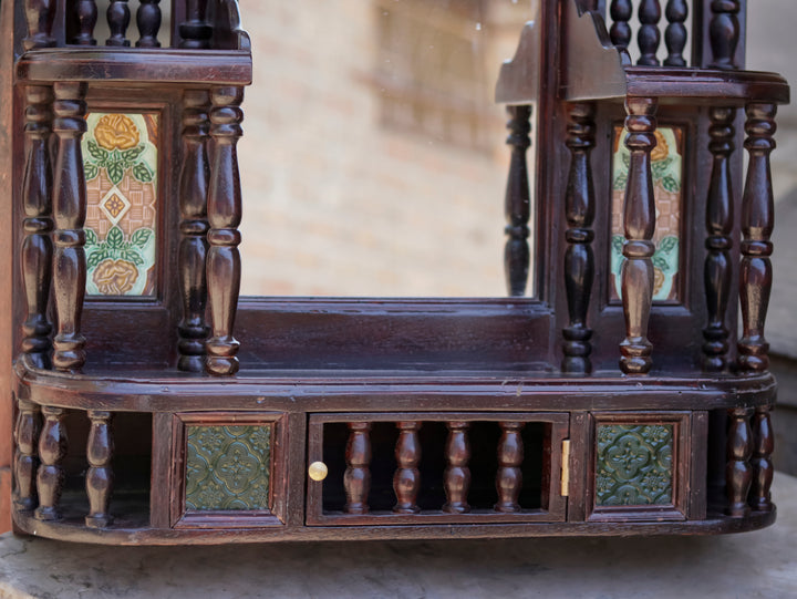 Intricate Carved Teak Wood Mirror Mirror