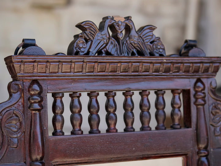 Intricate Carved Teak Wood Mirror Mirror